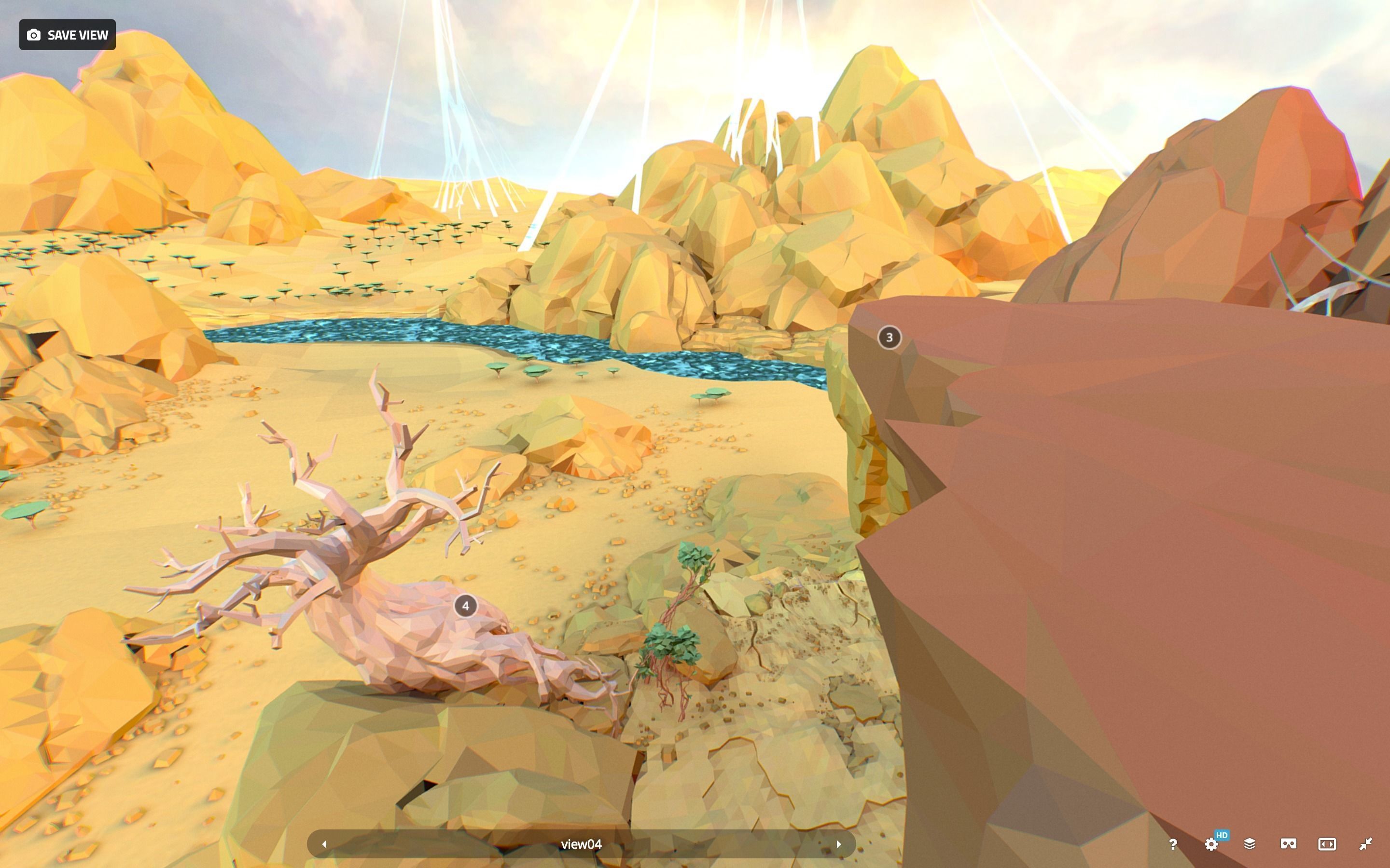 Low Polygon Art Level Sahara Africa Low-poly 3D model_66