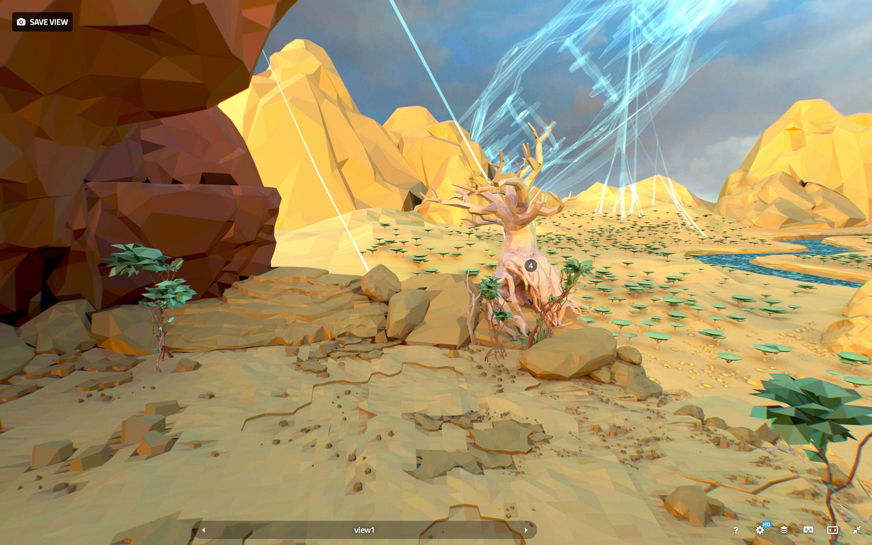 Low Polygon Art Level Sahara Africa Low-poly 3D model_80