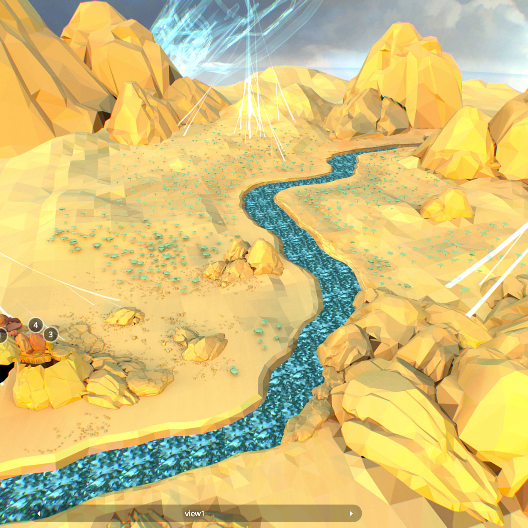 Low Polygon Art Level Sahara Africa Low-poly 3D model_44