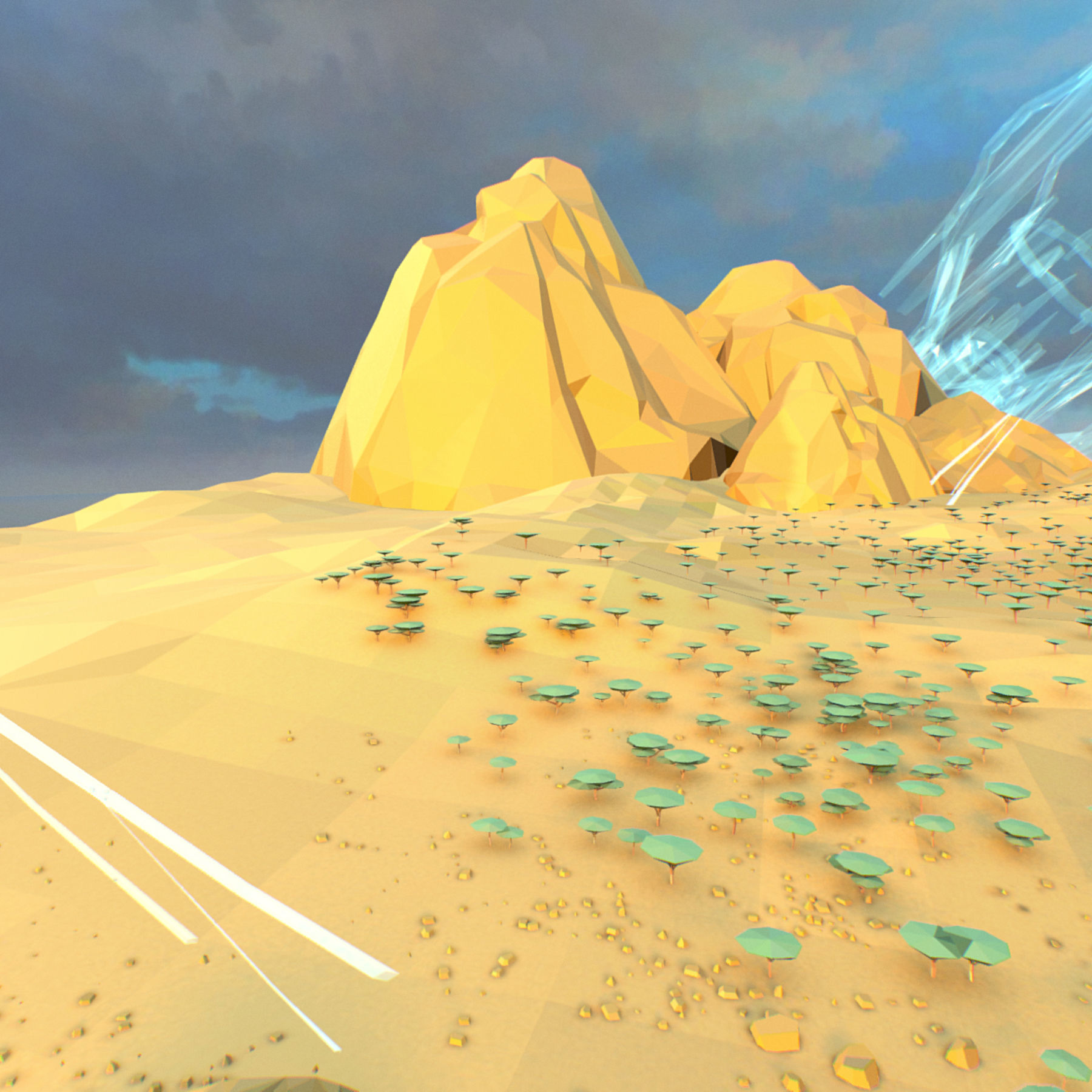 Low Polygon Art Level Sahara Africa Low-poly 3D model_45