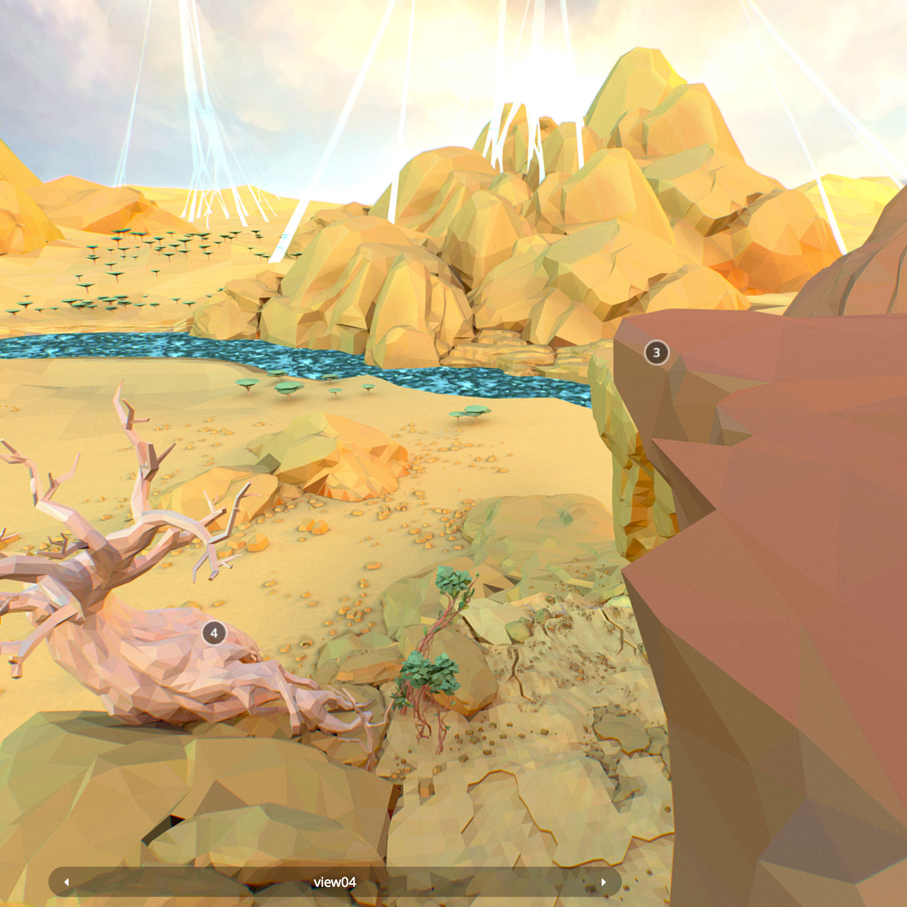 Low Polygon Art Level Sahara Africa Low-poly 3D model_5