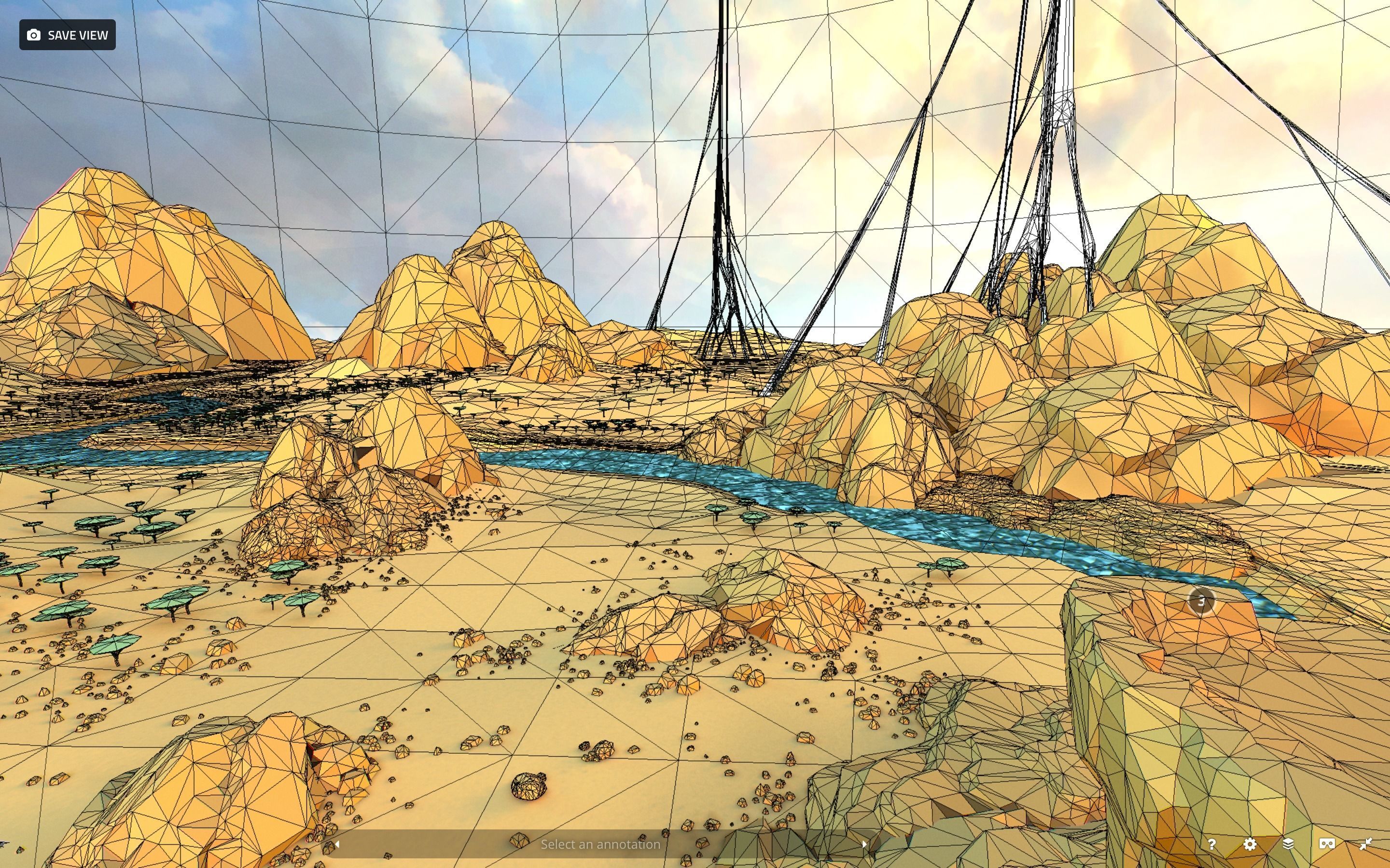 Low Polygon Art Level Sahara Africa Low-poly 3D model_116