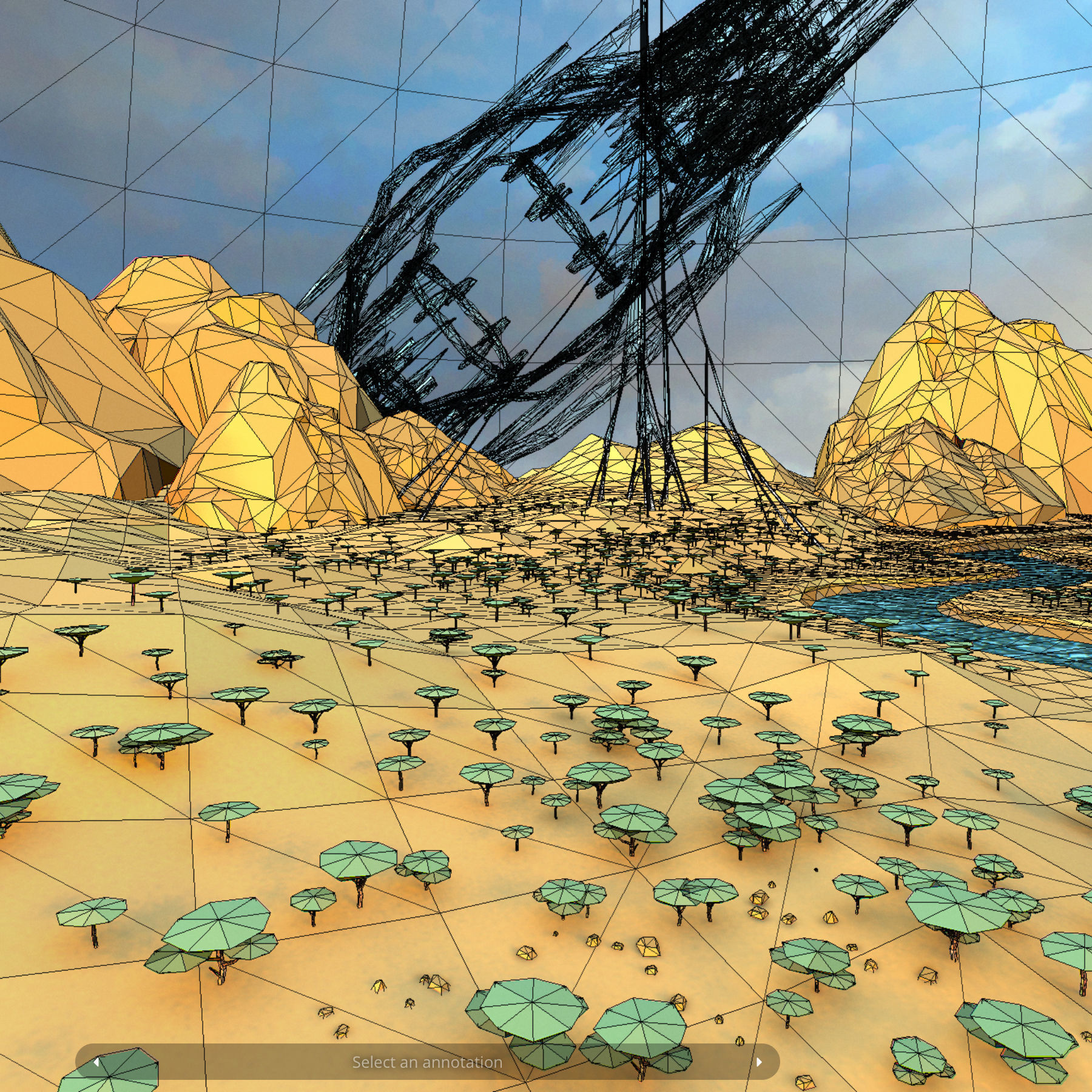 Low Polygon Art Level Sahara Africa Low-poly 3D model_58