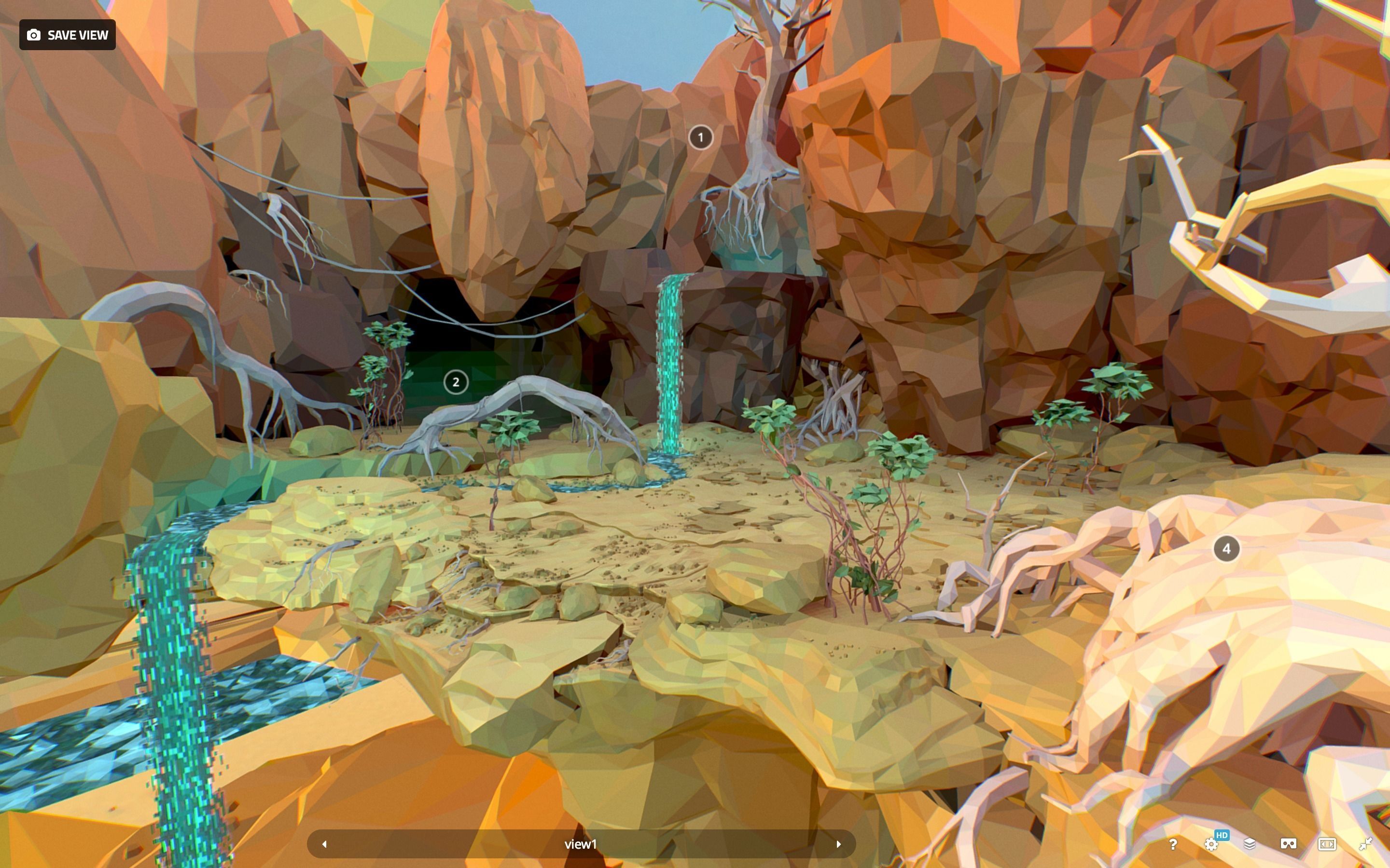 Low Polygon Art Level Sahara Africa Low-poly 3D model_85