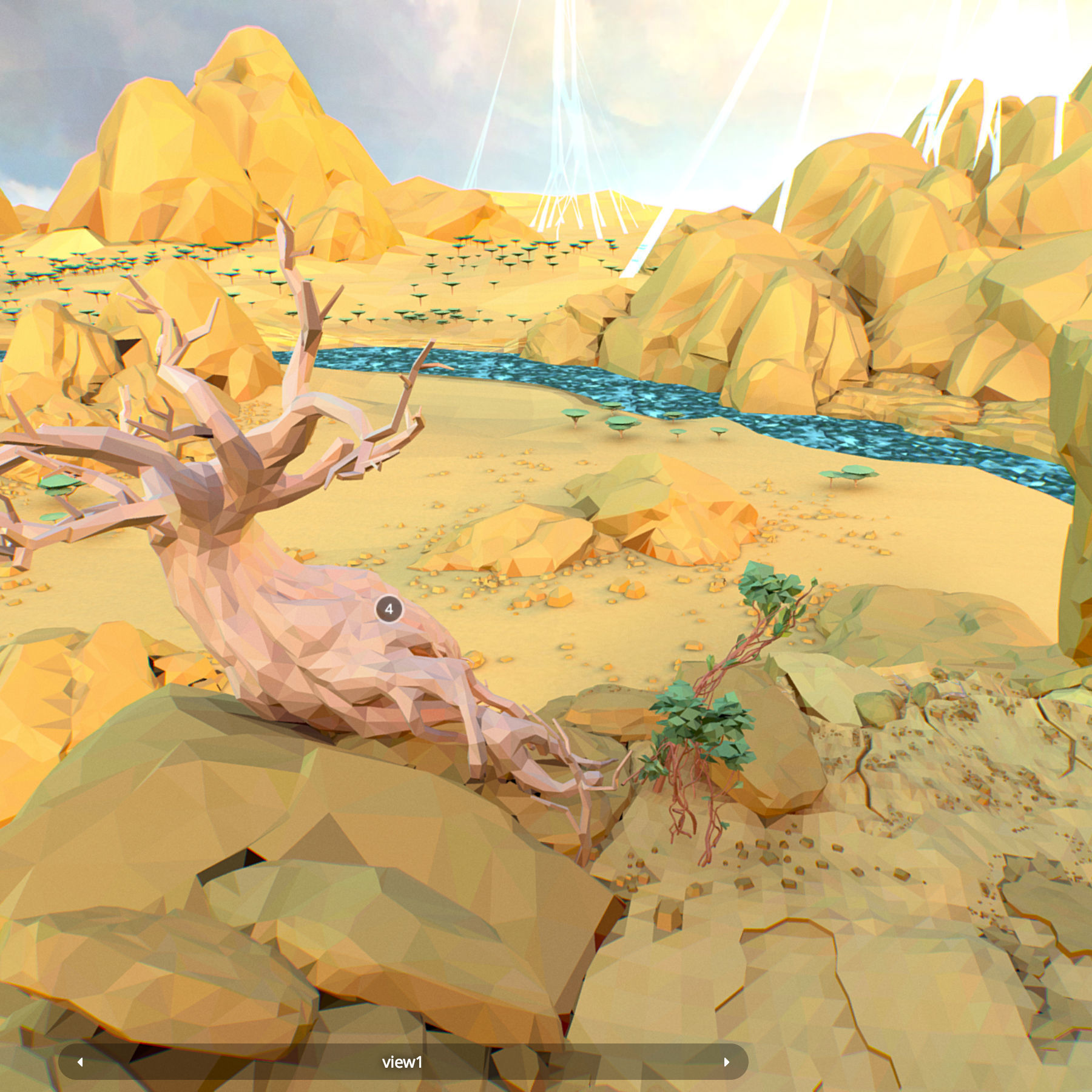 Low Polygon Art Level Sahara Africa Low-poly 3D model_31