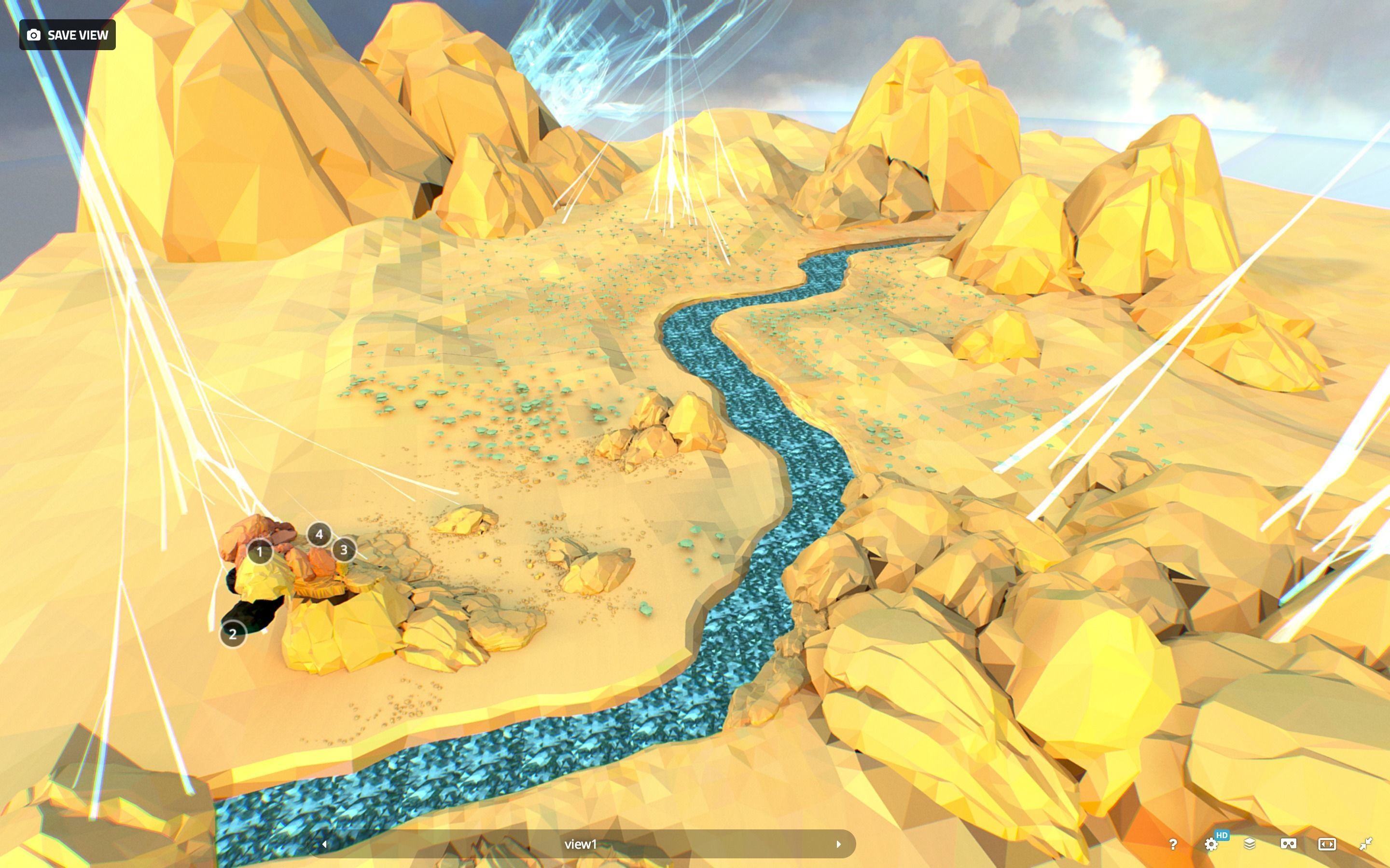 Low Polygon Art Level Sahara Africa Low-poly 3D model_105