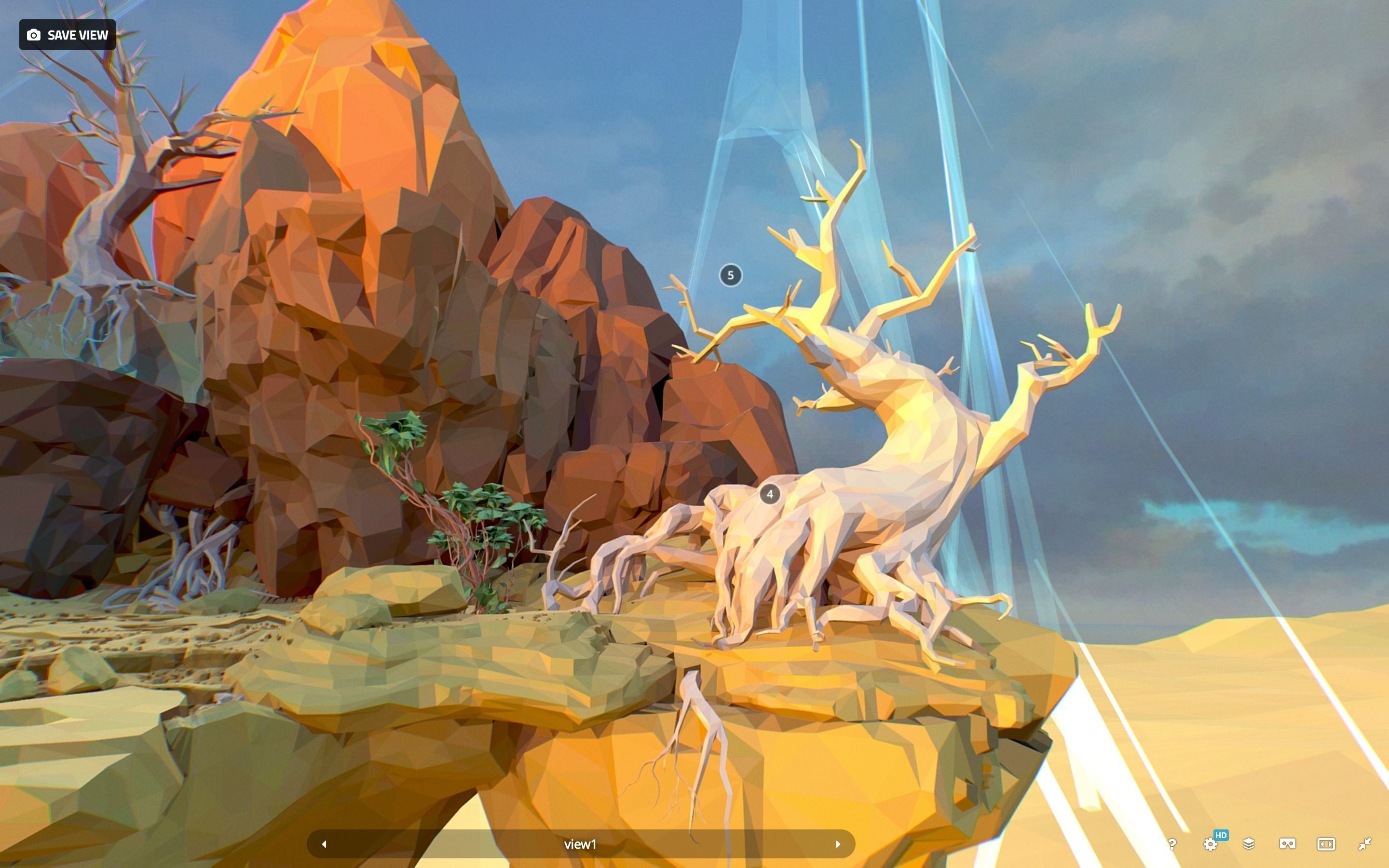 Low Polygon Art Level Sahara Africa Low-poly 3D model_89