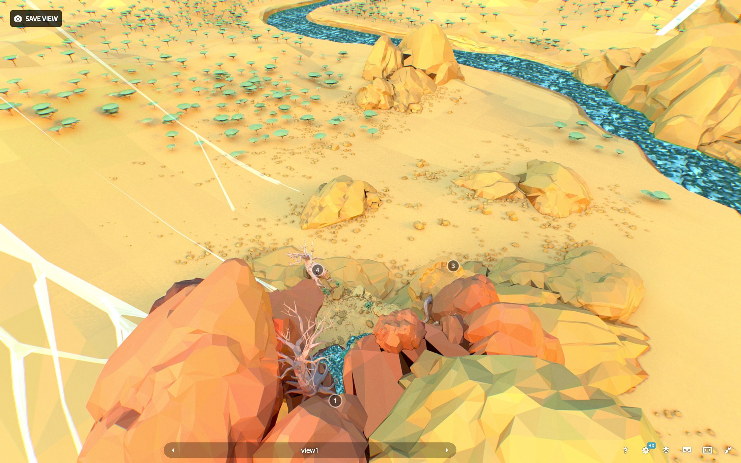 Low Polygon Art Level Sahara Africa Low-poly 3D model_99