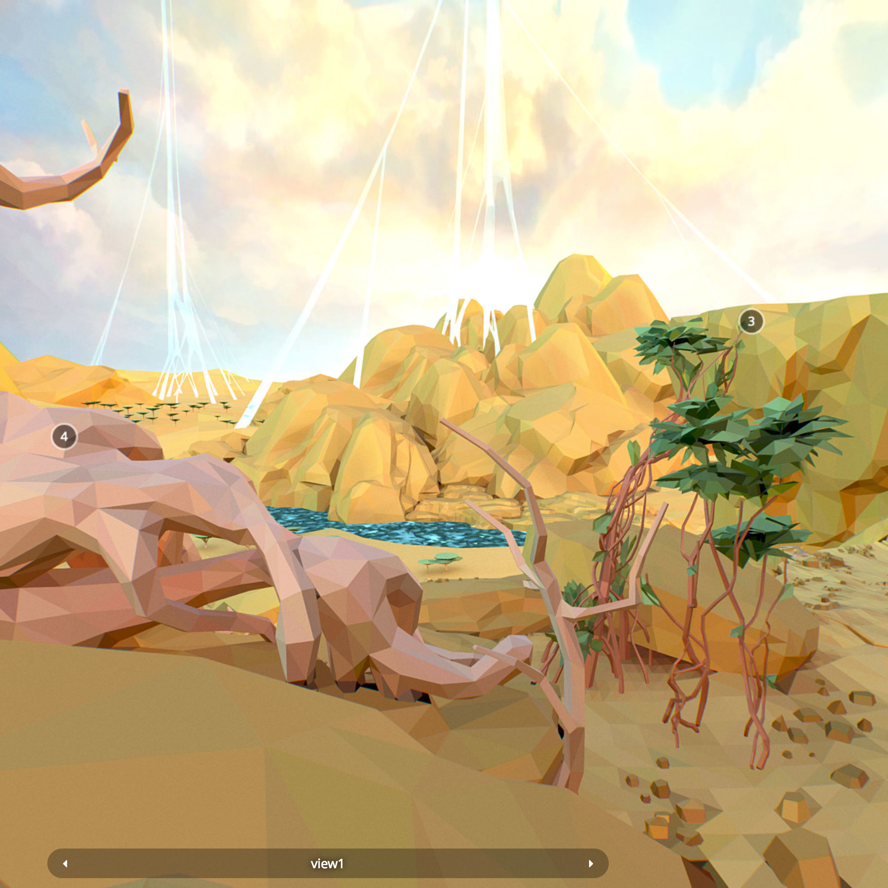 Low Polygon Art Level Sahara Africa Low-poly 3D model_32