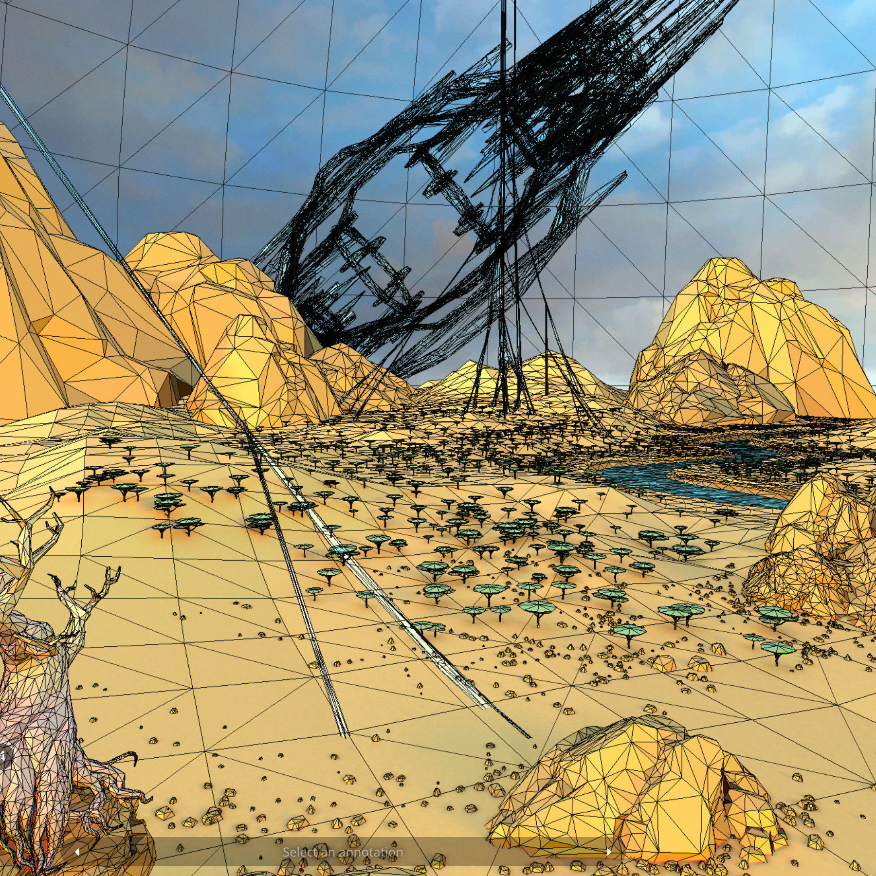 Low Polygon Art Level Sahara Africa Low-poly 3D model_60