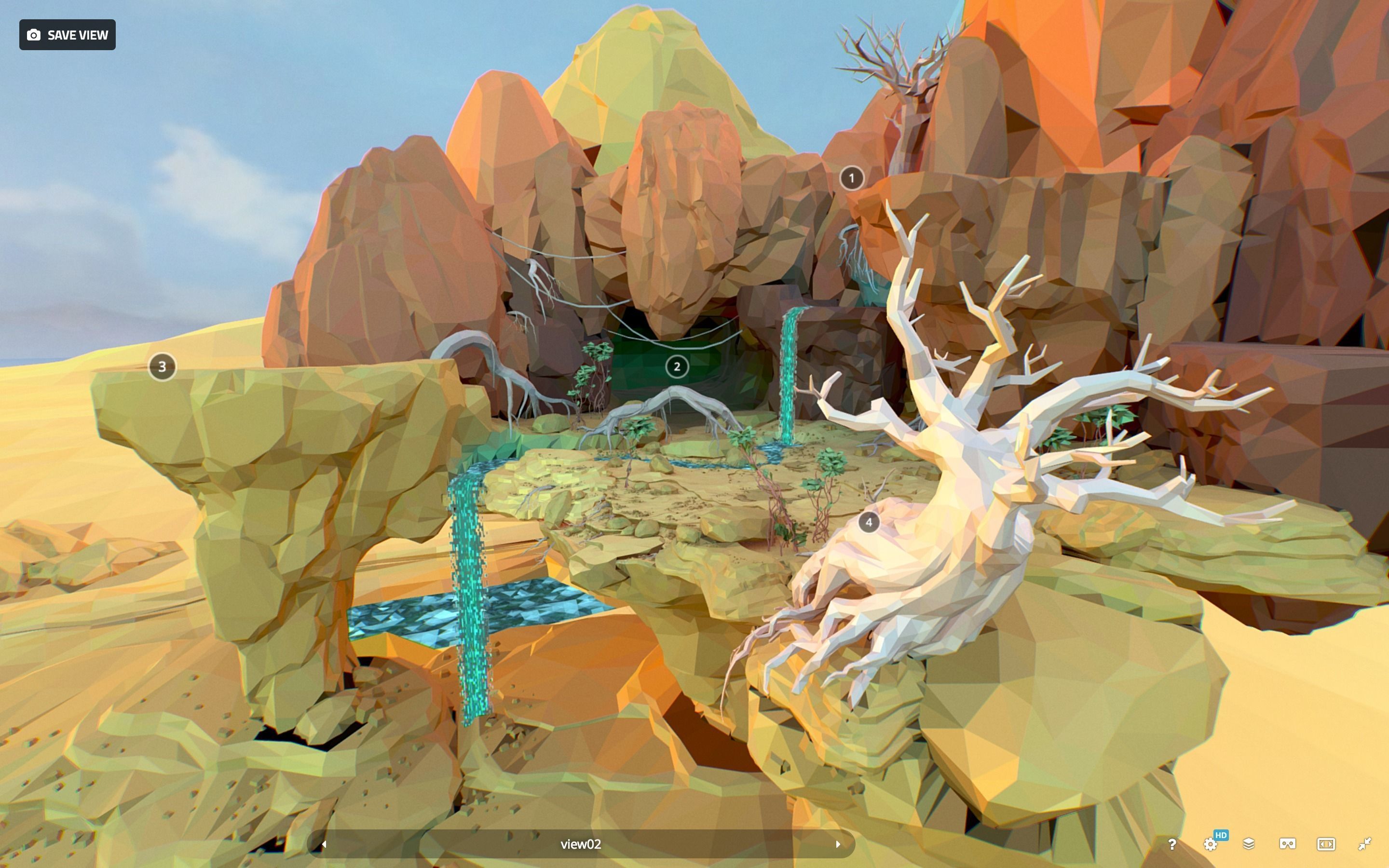 Low Polygon Art Level Sahara Africa Low-poly 3D model_67