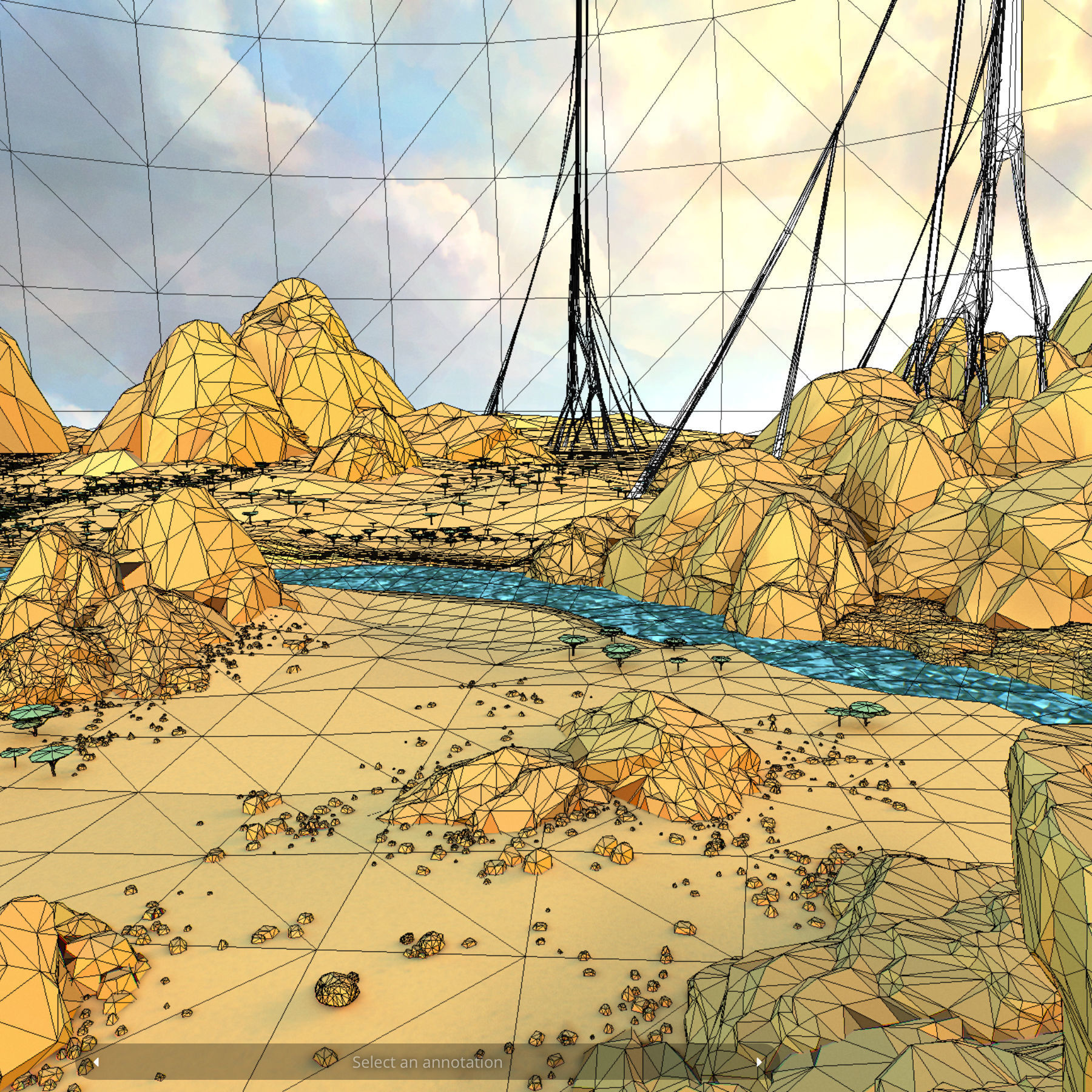 Low Polygon Art Level Sahara Africa Low-poly 3D model_56