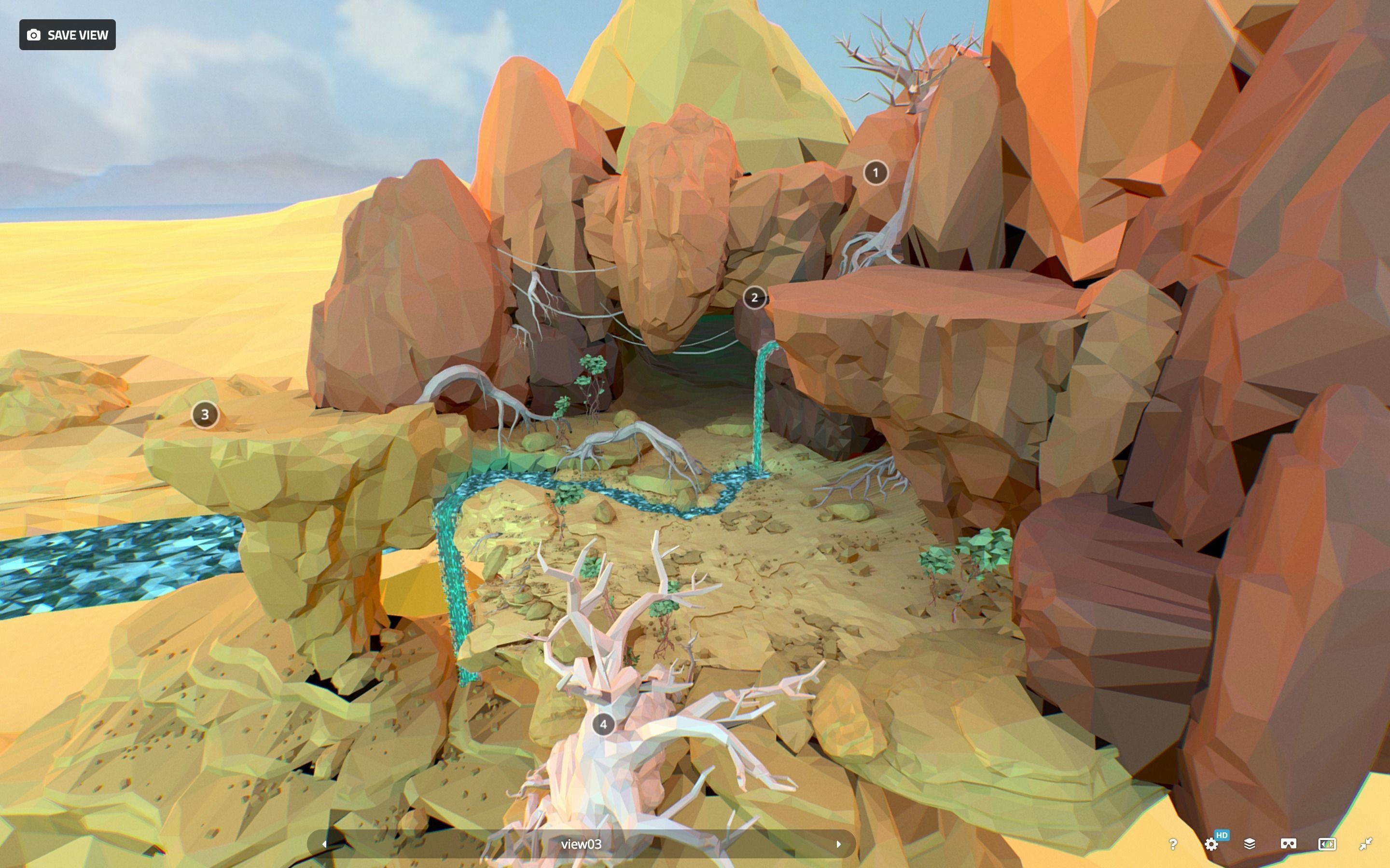 Low Polygon Art Level Sahara Africa Low-poly 3D model_104