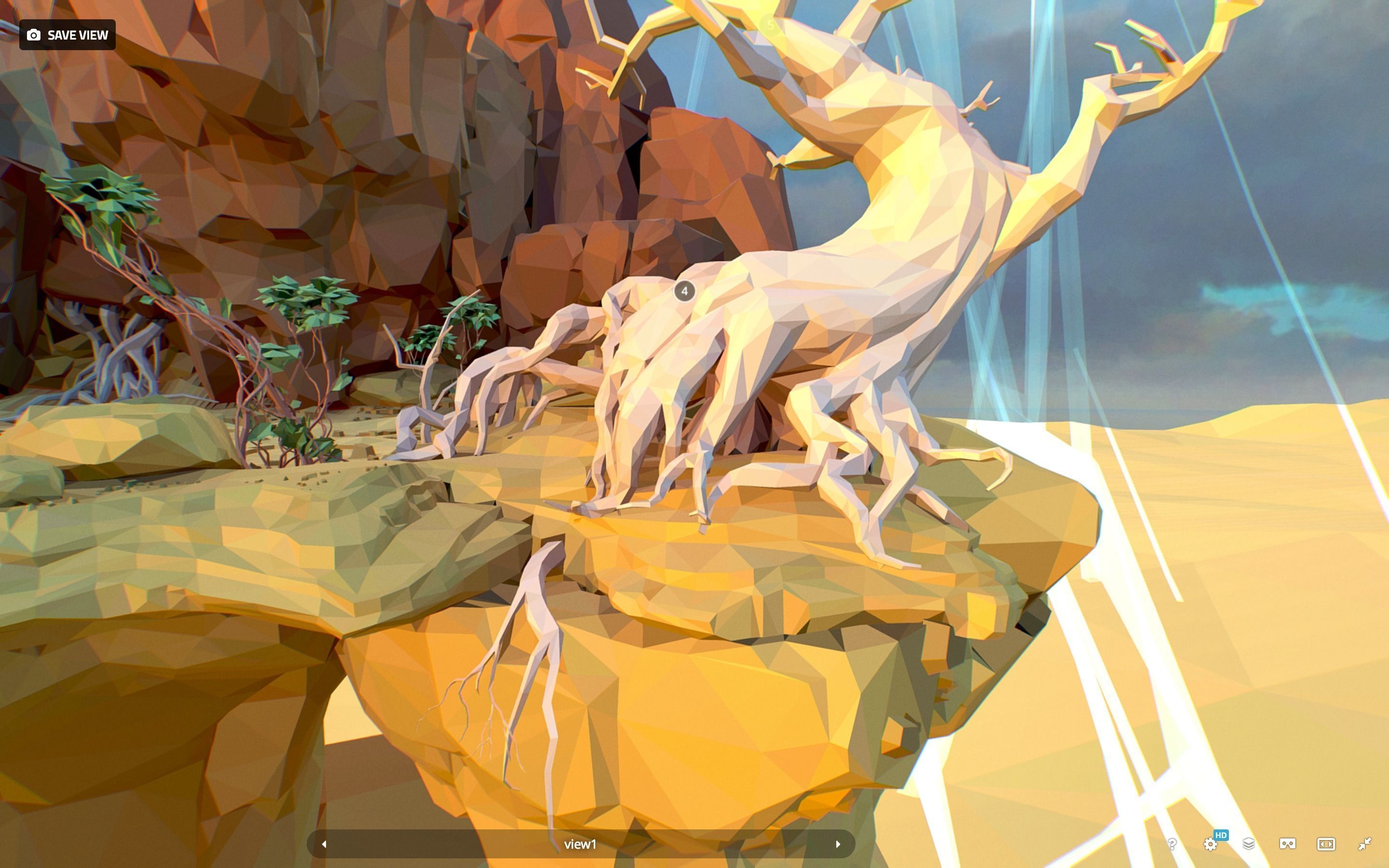 Low Polygon Art Level Sahara Africa Low-poly 3D model_83