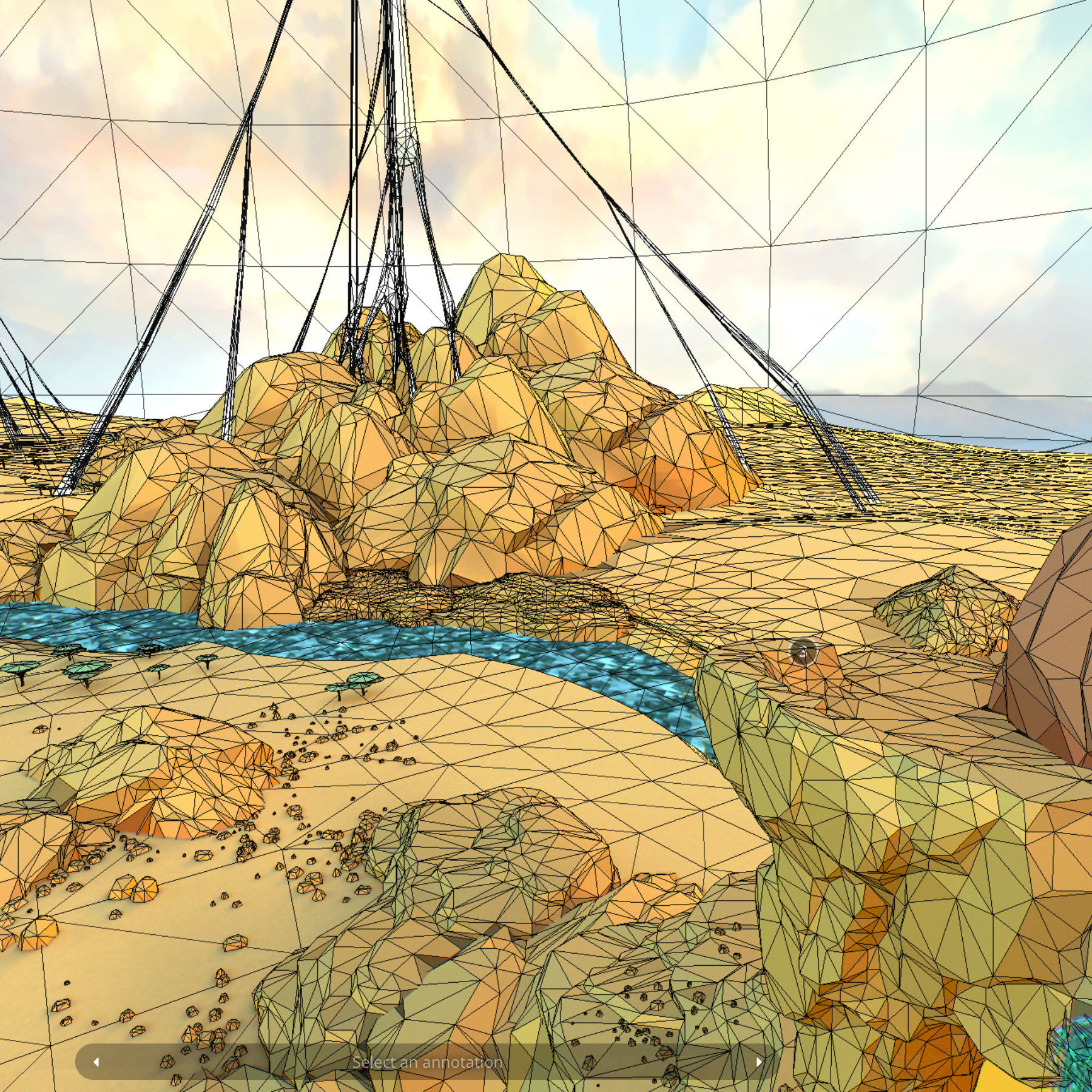 Low Polygon Art Level Sahara Africa Low-poly 3D model_57