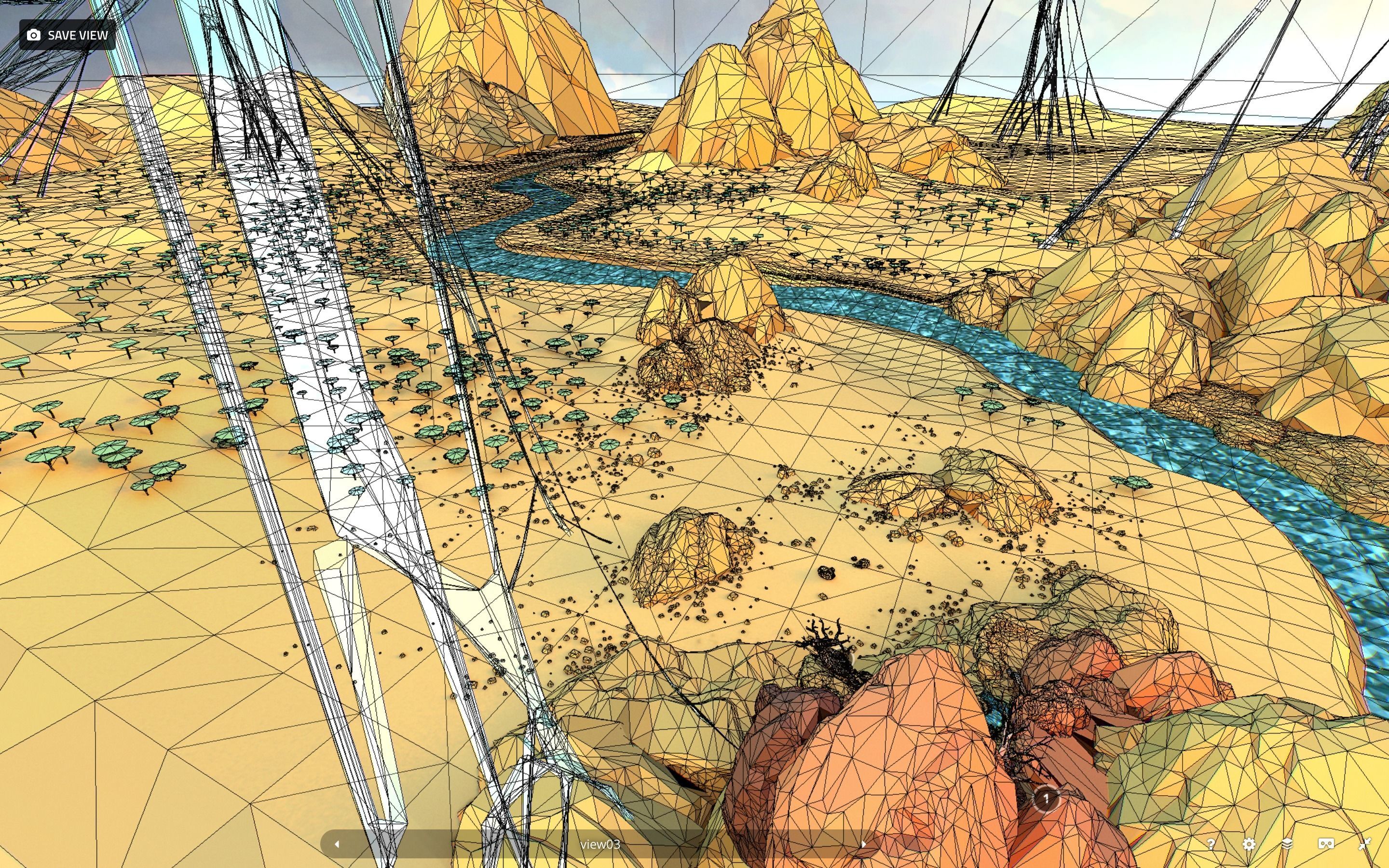 Low Polygon Art Level Sahara Africa Low-poly 3D model_120