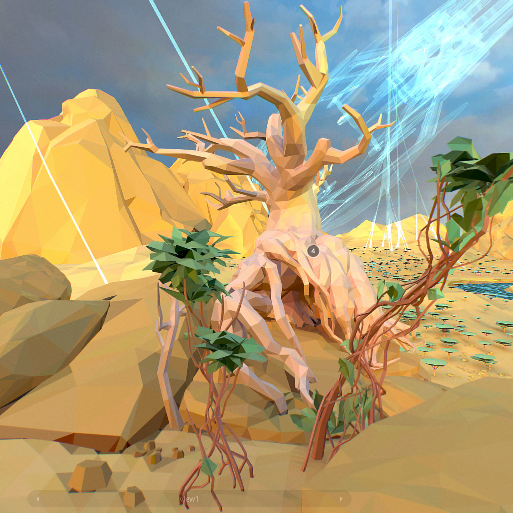 Low Polygon Art Level Sahara Africa Low-poly 3D model_33