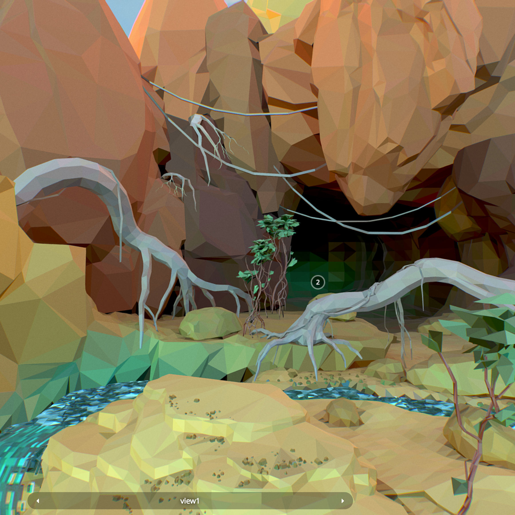 Low Polygon Art Level Sahara Africa Low-poly 3D model_8