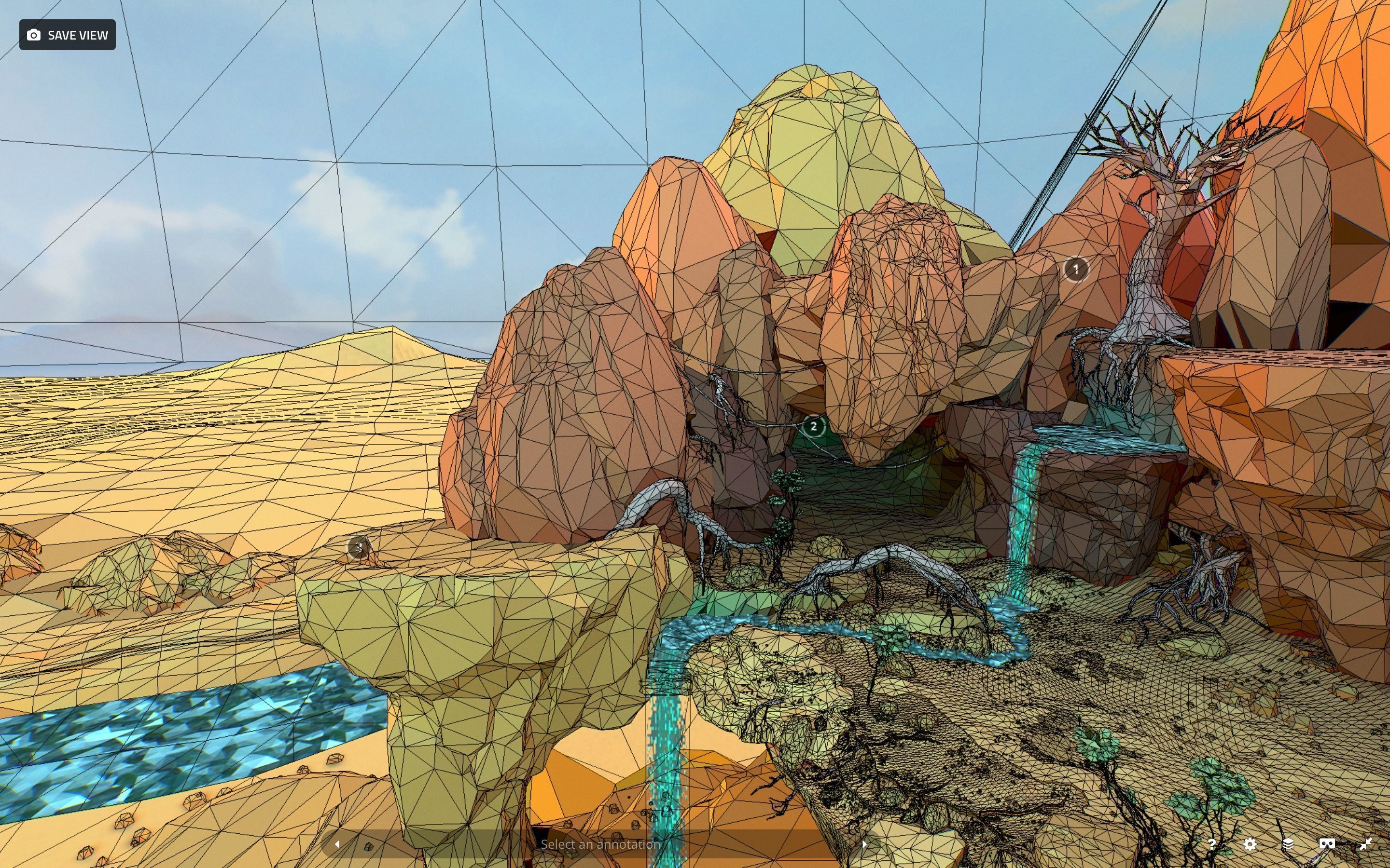 Low Polygon Art Level Sahara Africa Low-poly 3D model_115