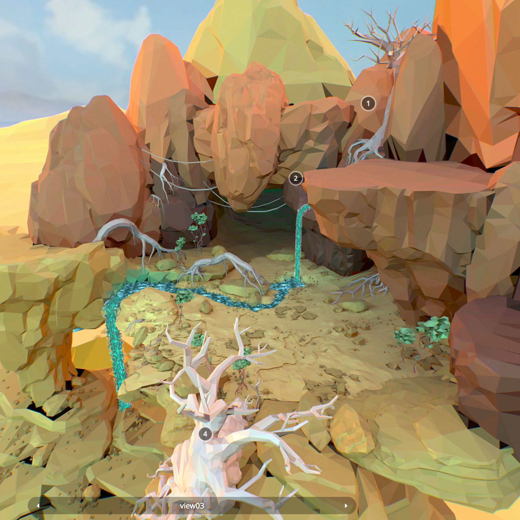 Low Polygon Art Level Sahara Africa Low-poly 3D model_47