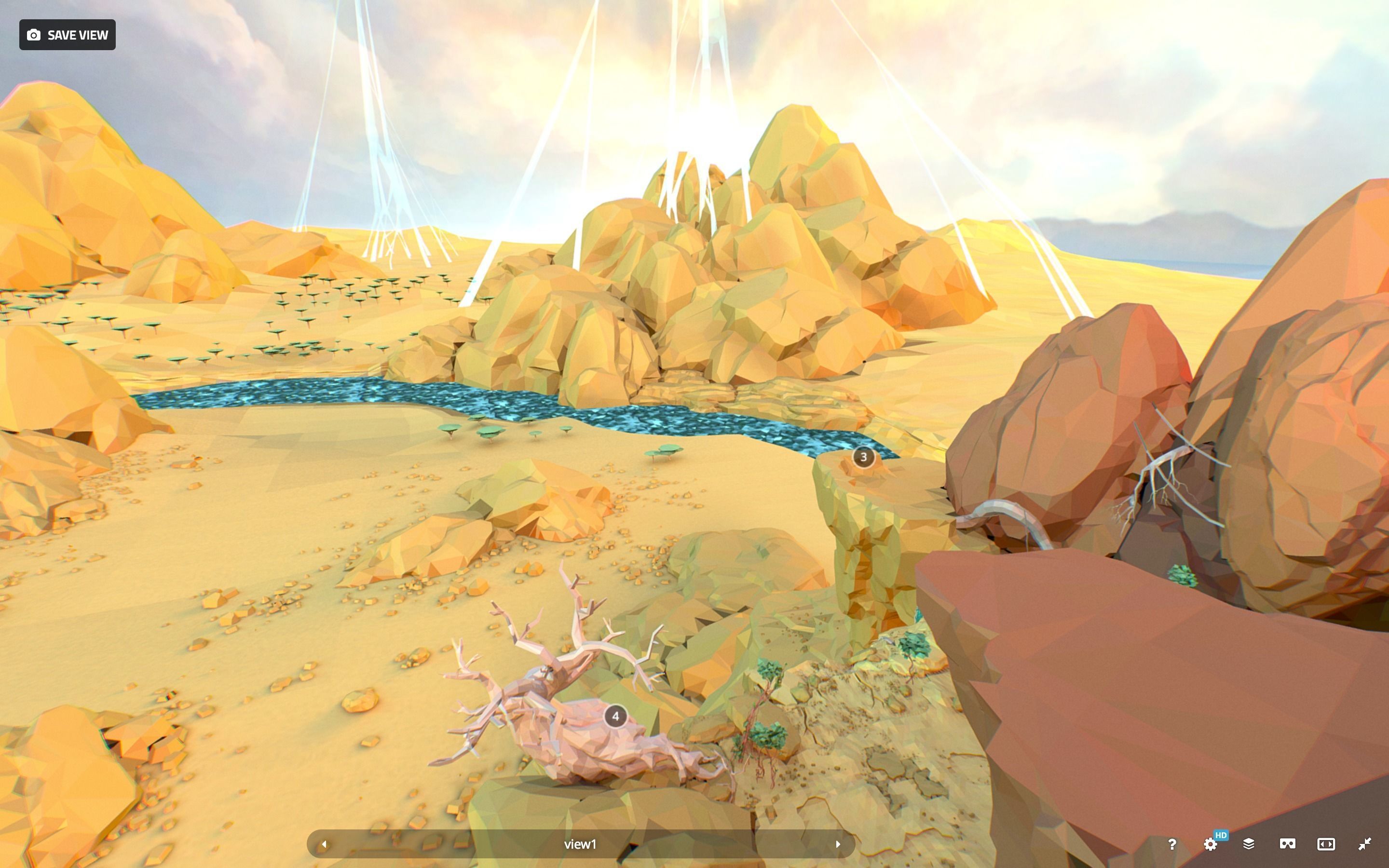 Low Polygon Art Level Sahara Africa Low-poly 3D model_101