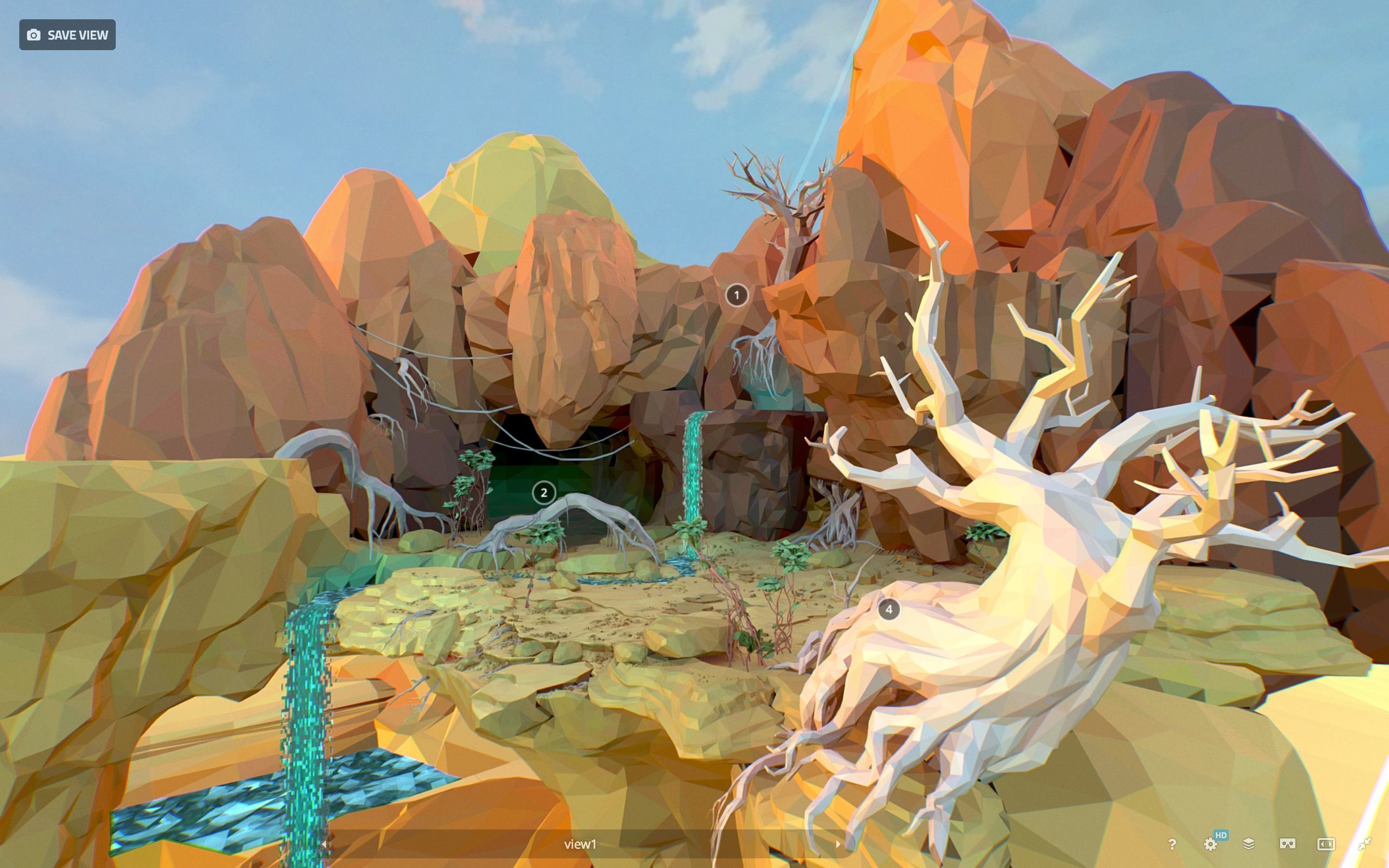 Low Polygon Art Level Sahara Africa Low-poly 3D model_63