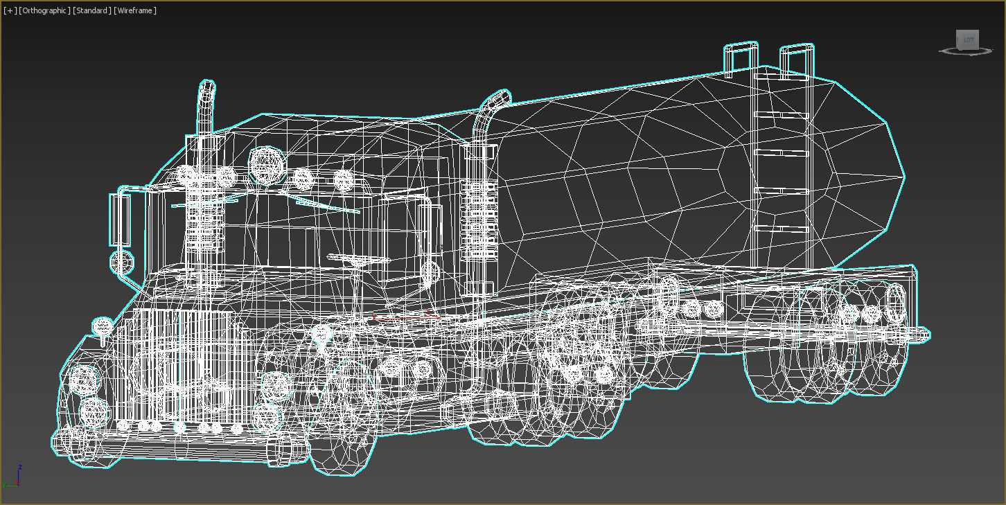 Low-Poly Cartoon Tank Truck Low-poly 3D model_12