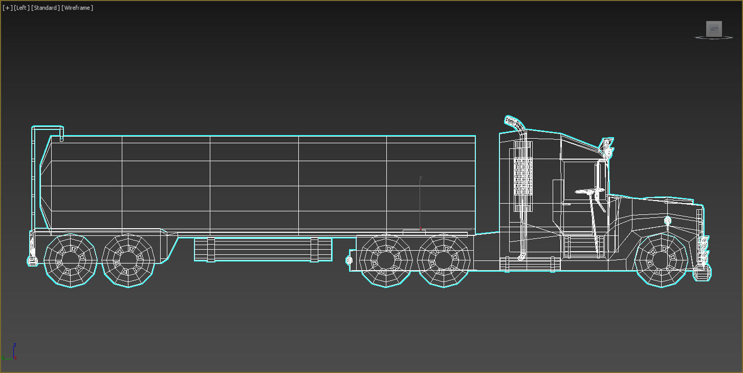 Low-Poly Cartoon Tank Truck Low-poly 3D model_14