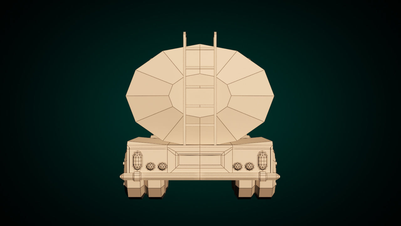 Low-Poly Cartoon Tank Truck Low-poly 3D model_10