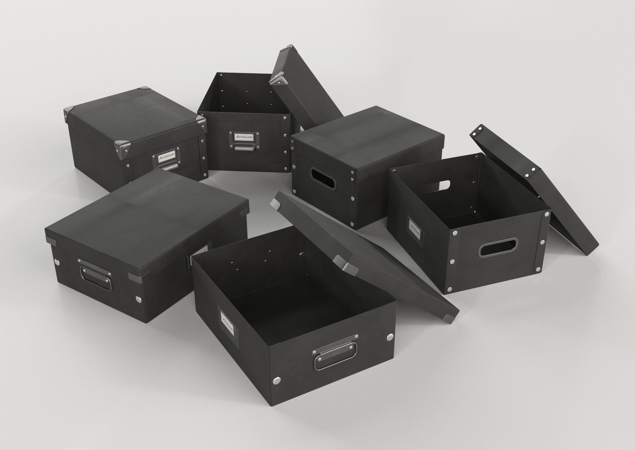 Storage Boxes 3D model_1