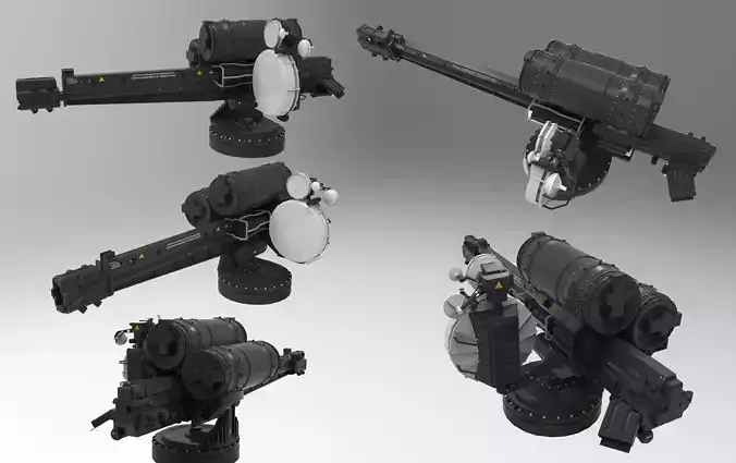turret 3 futuristic weapon 3D model