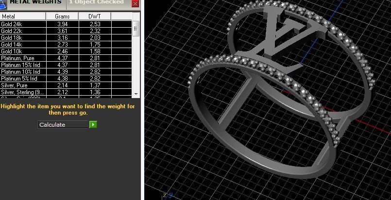 Ring Louis Vuitton set  3D print model_2