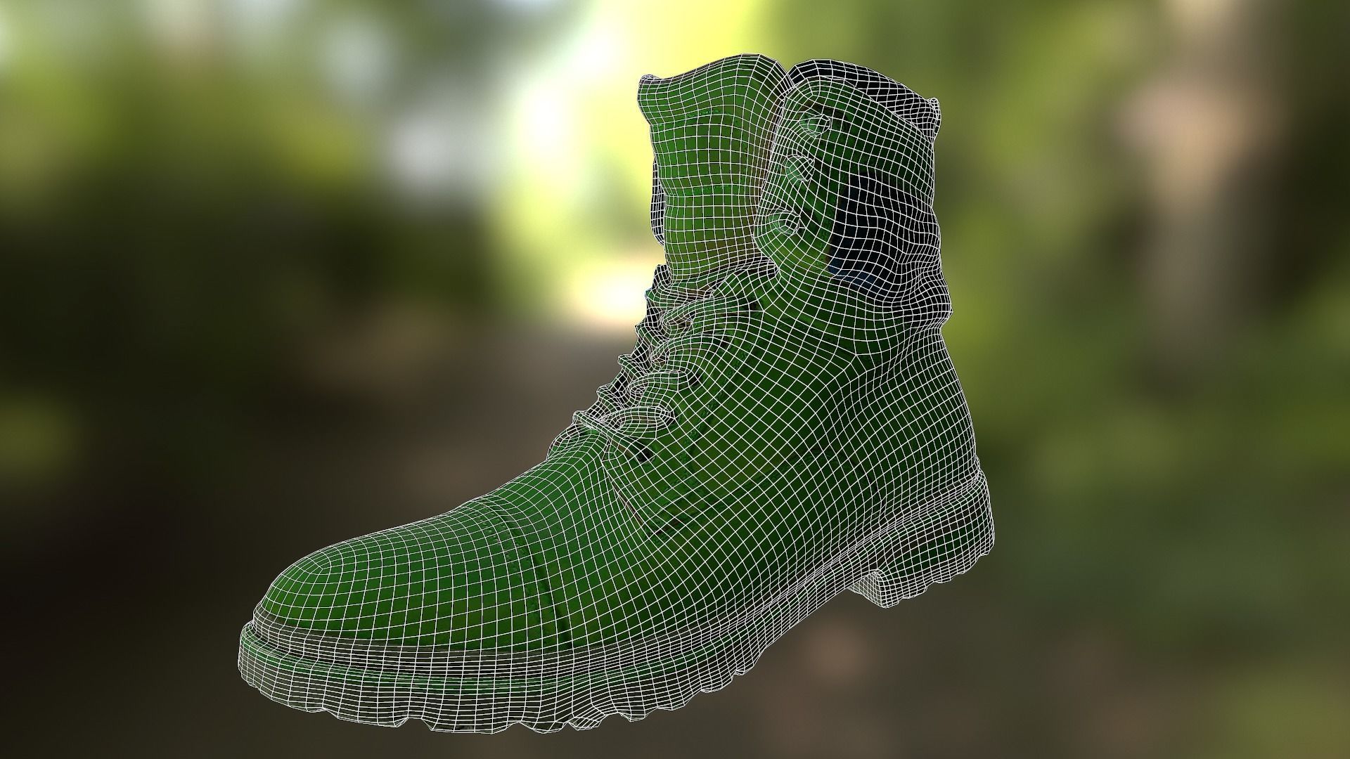 Casual boots Low-poly 3D model_4