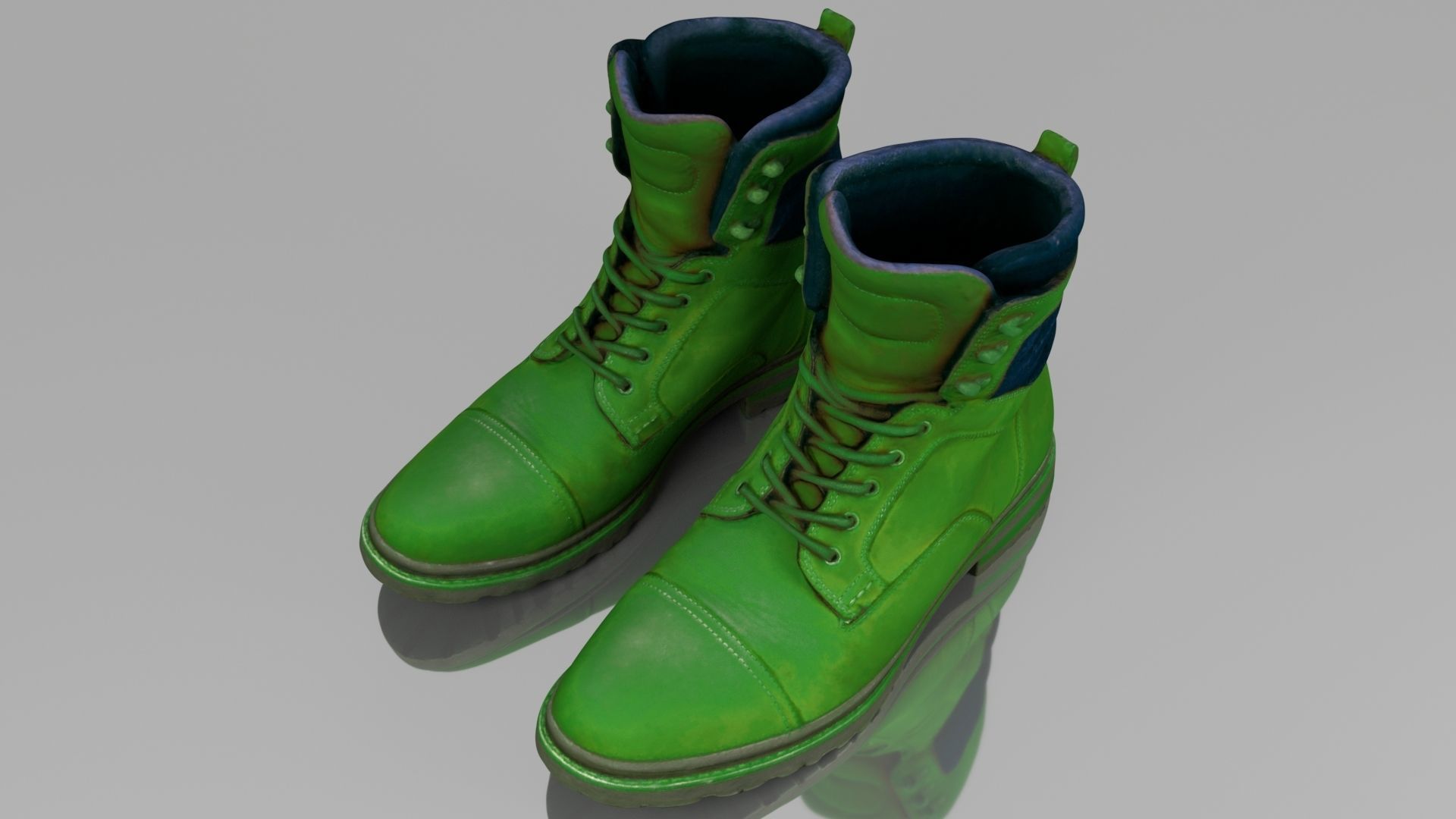 Casual boots Low-poly 3D model_2