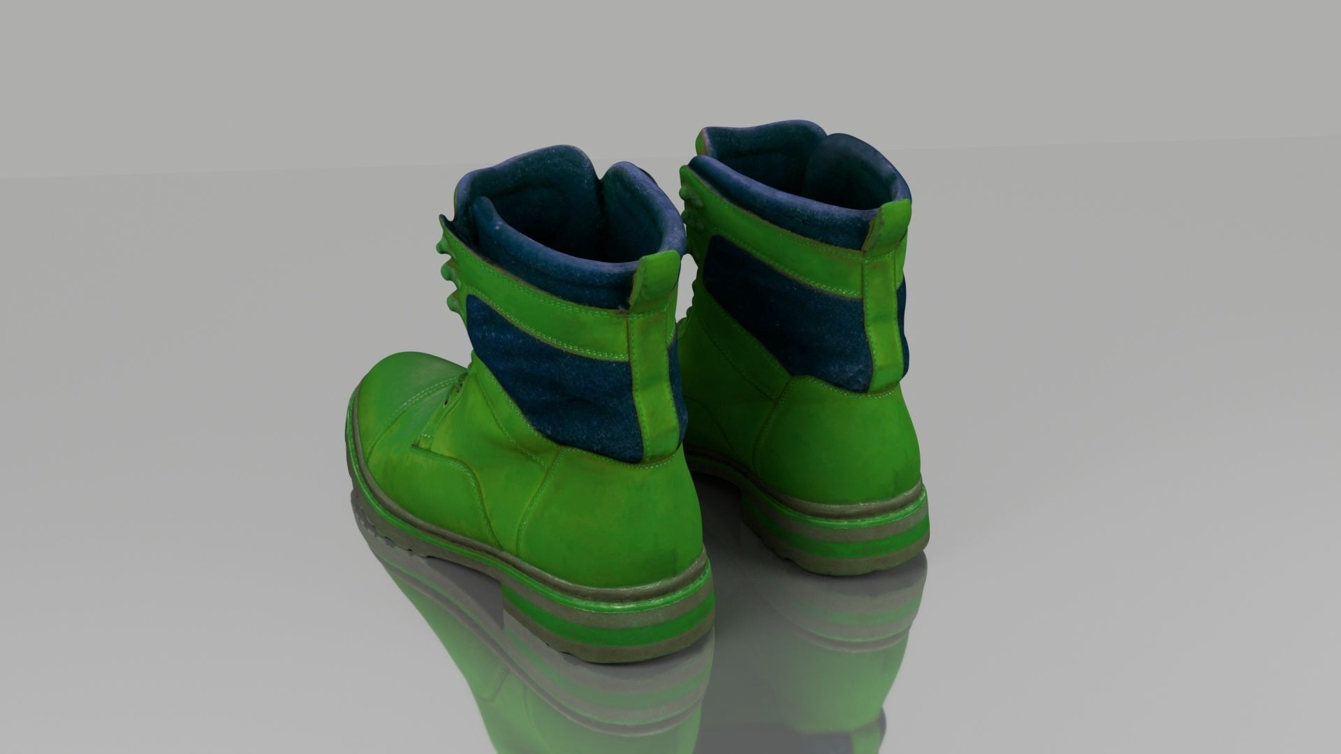 Casual boots Low-poly 3D model_3