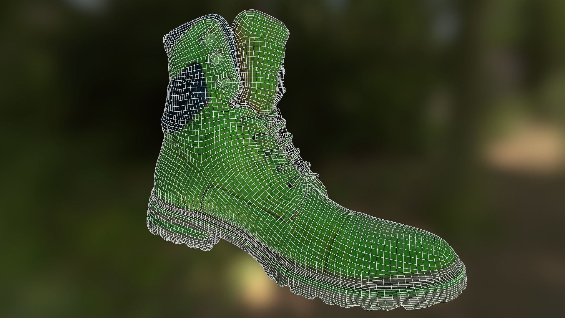 Casual boots Low-poly 3D model_5