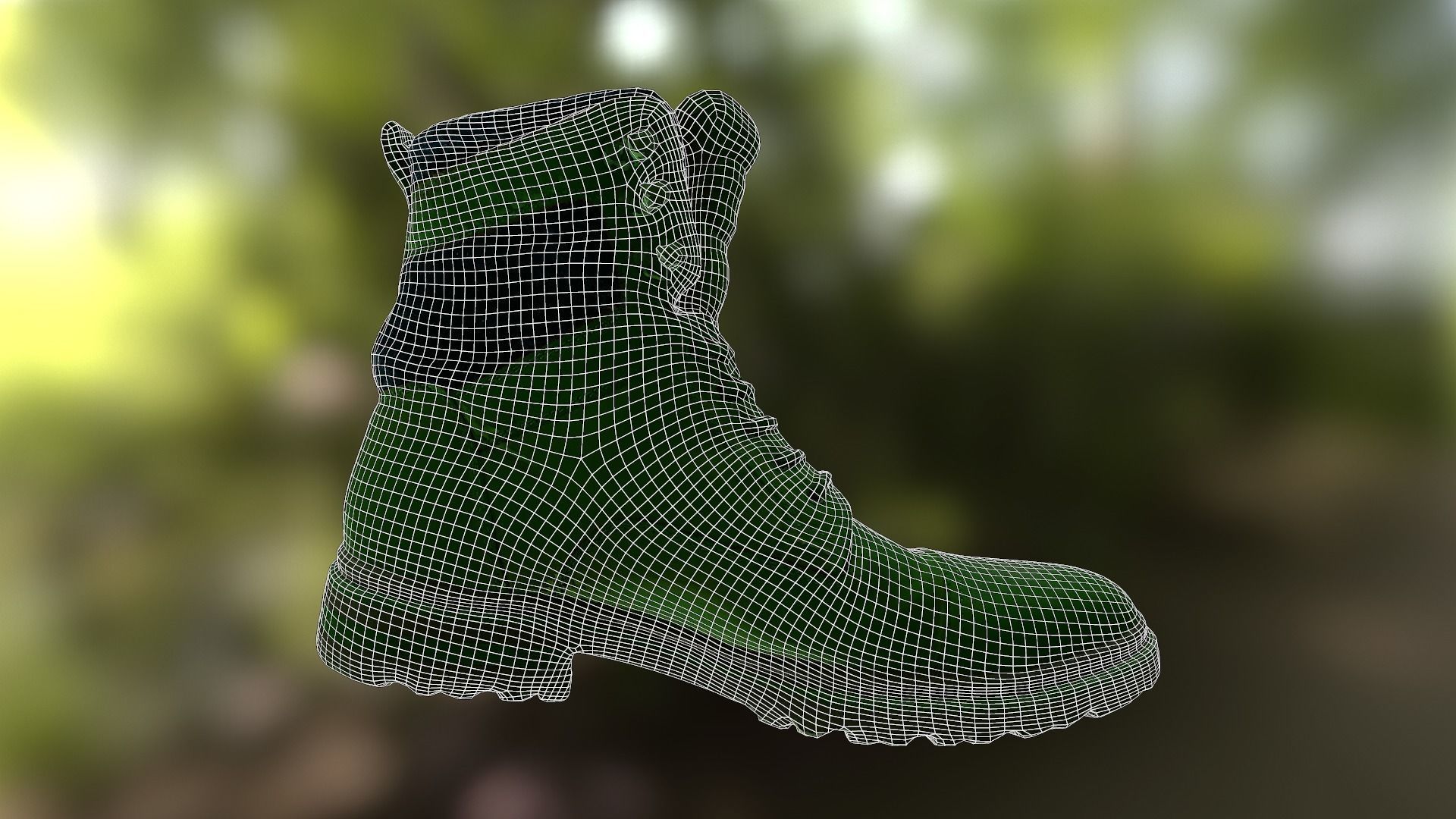 Casual boots Low-poly 3D model_8
