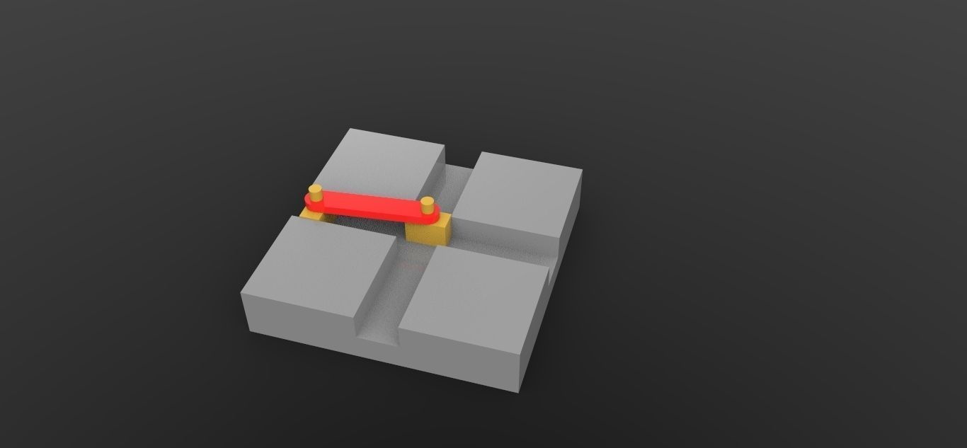 Double slider crank chain Mechanism 3D model_1