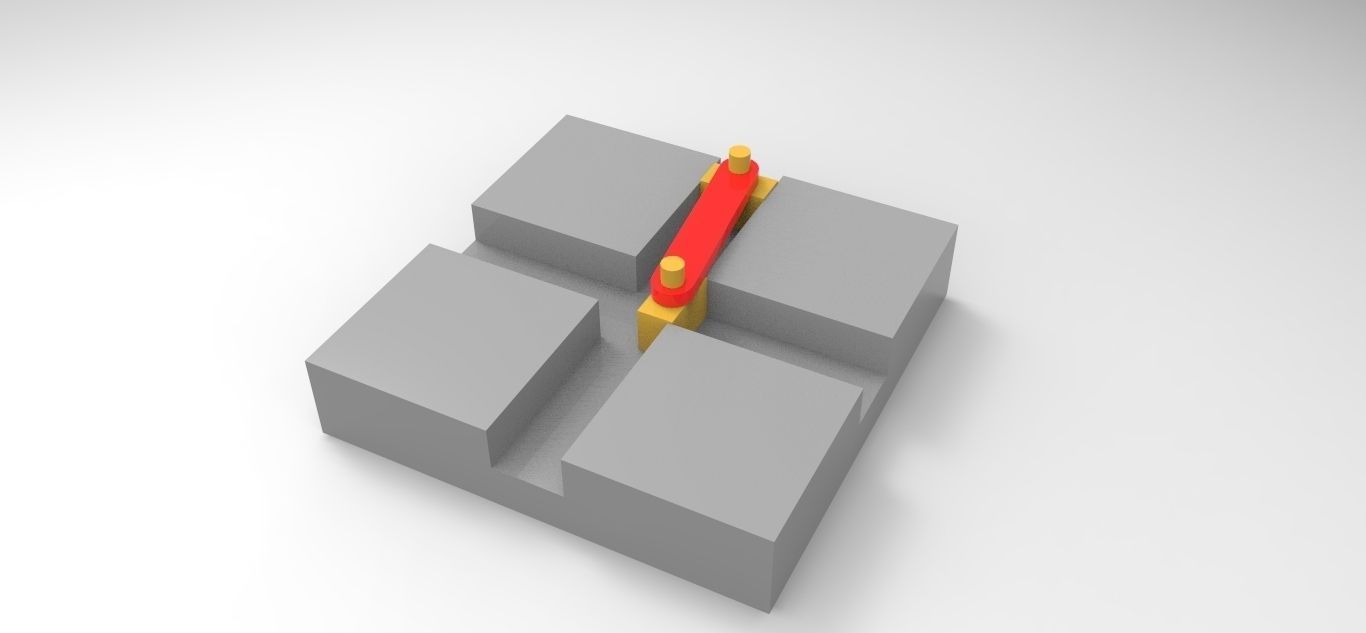 Double slider crank chain Mechanism 3D model_3