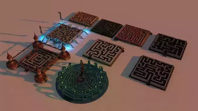 Labyrinth Package Low-poly 3D model
