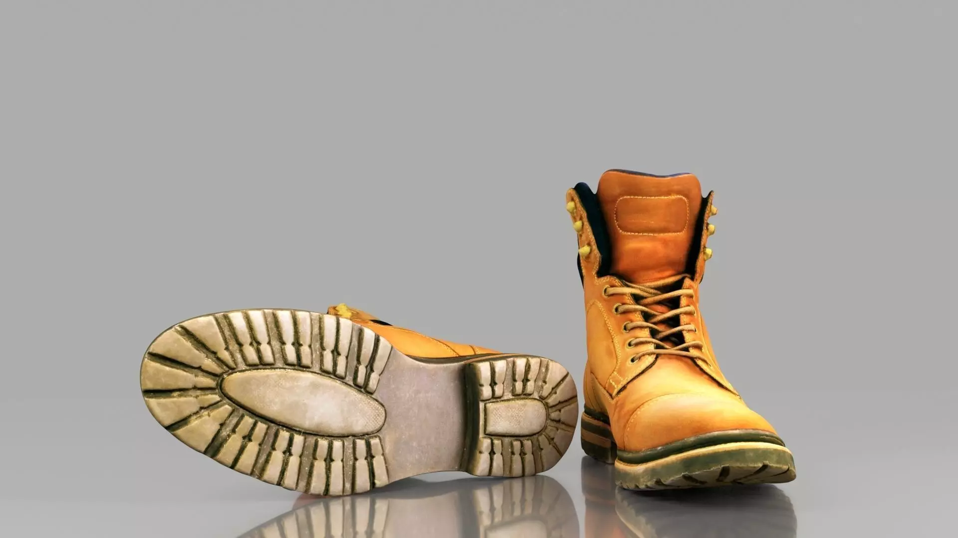 Man Boots Low-poly 3D model_0
