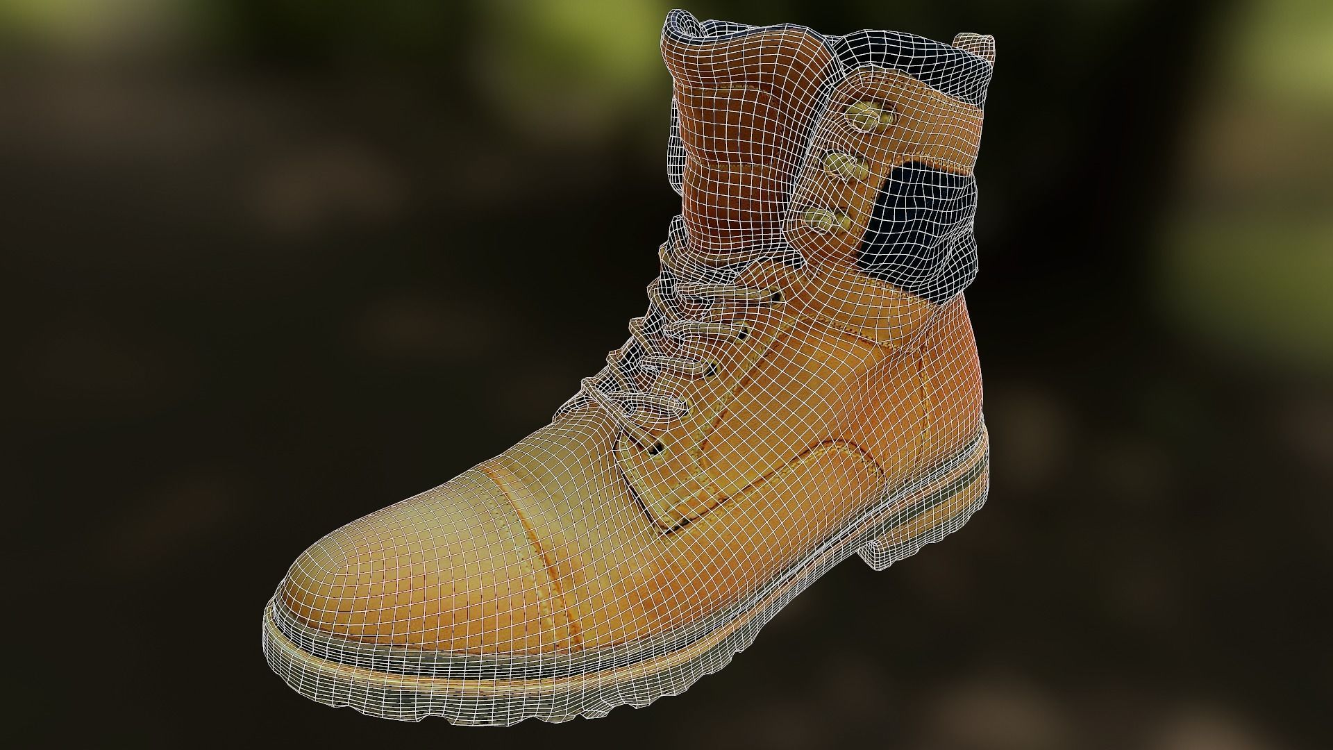 Man Boots Low-poly 3D model_3