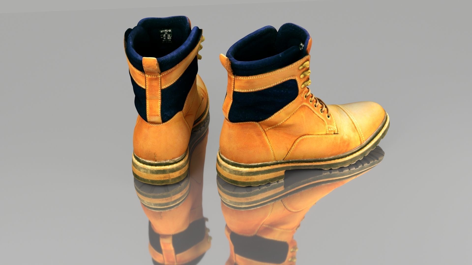 Man Boots Low-poly 3D model_2