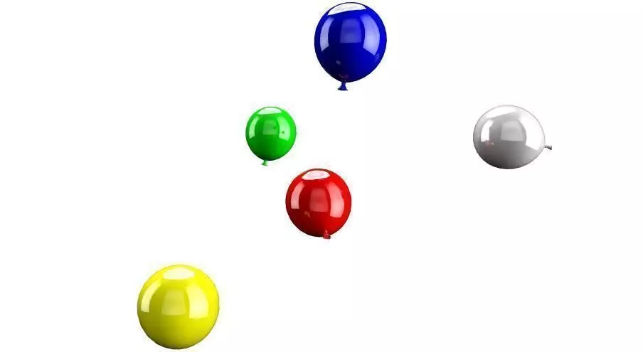 Balloon group of colored balloons flying in air Free 3D model