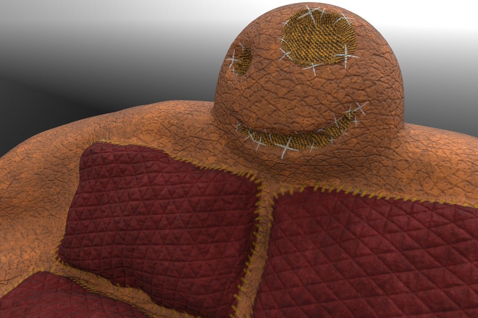 Fluffy Sofa Low-poly 3D model_2