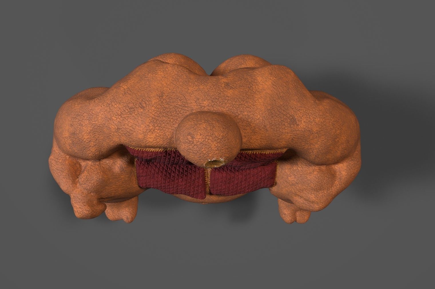 Fluffy Sofa Low-poly 3D model_8