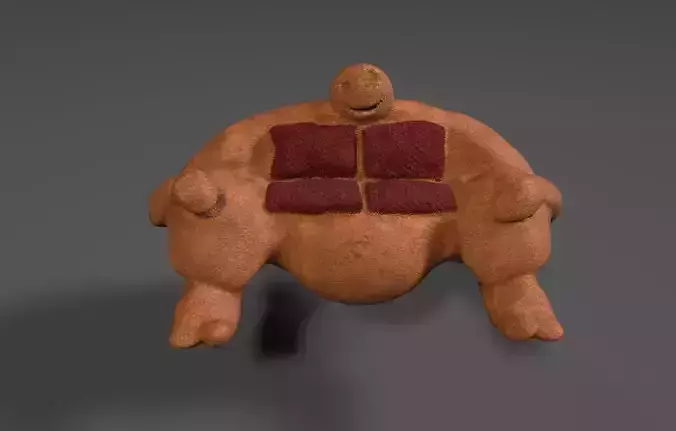 Fluffy Sofa Low-poly 3D model