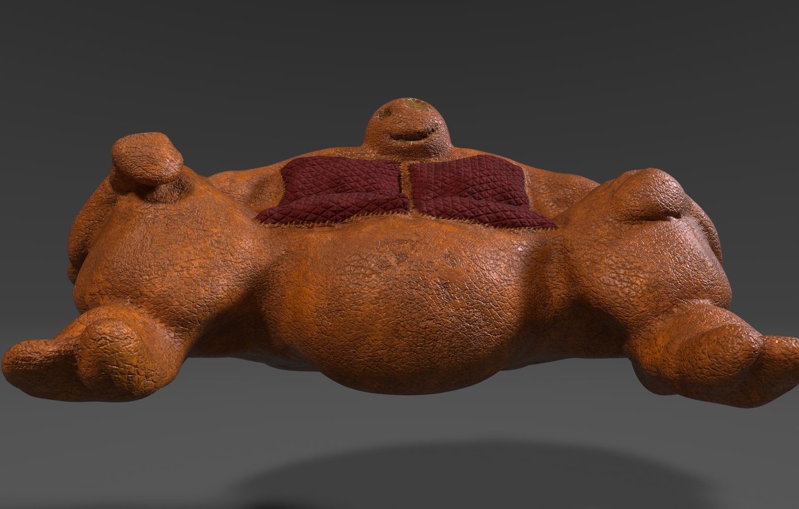 Fluffy Sofa Low-poly 3D model_1