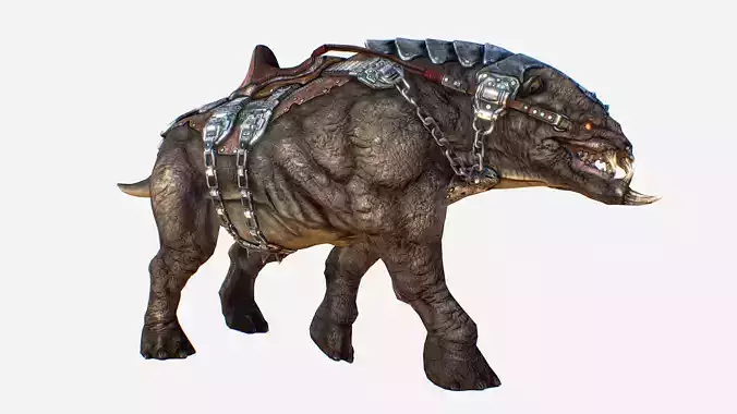 Creature mount Mastodont PBR Low-poly 3D model