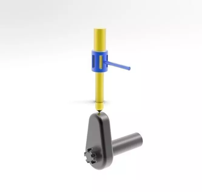 cam follower mechanism simulation 3D model_0